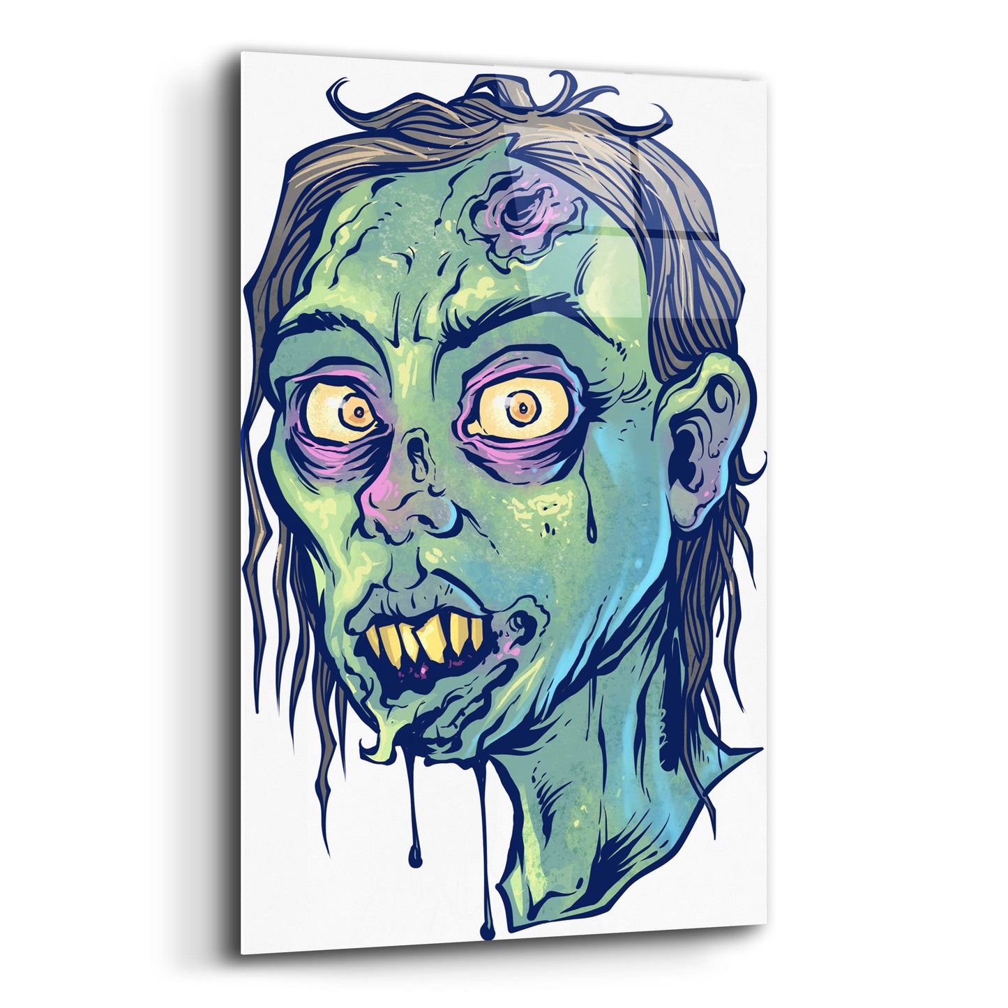 Epic Art 'Zombie Pattern Head 08' by Flyland Designs, Acrylic Glass Wall Art,12x16