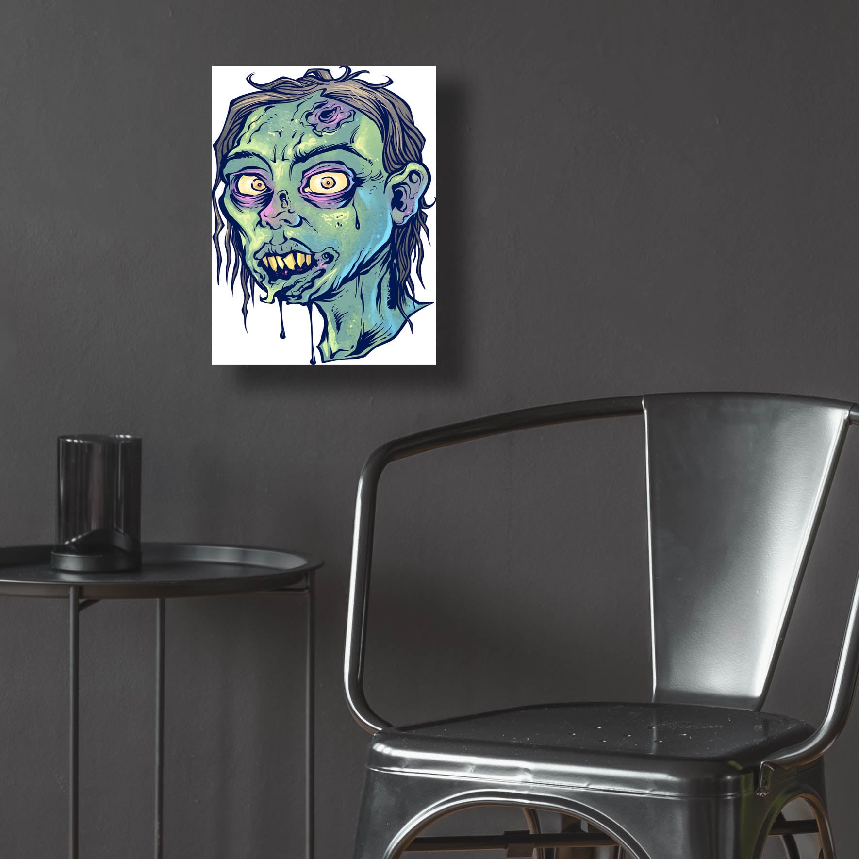 Epic Art 'Zombie Pattern Head 08' by Flyland Designs, Acrylic Glass Wall Art,12x16