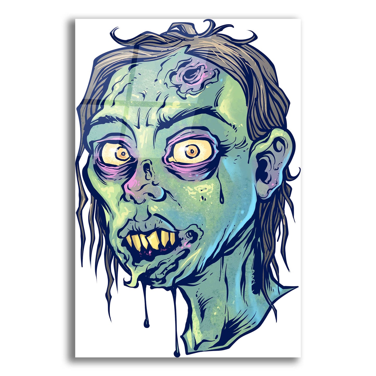 Epic Art 'Zombie Pattern Head 08' by Flyland Designs, Acrylic Glass Wall Art,12x16