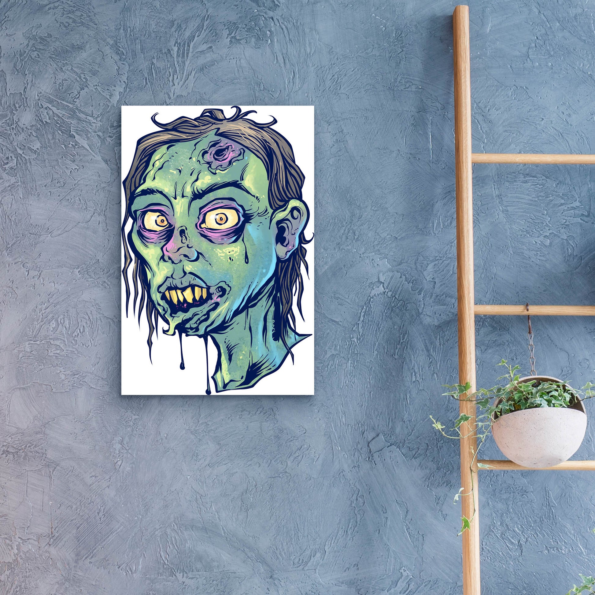 Epic Art 'Zombie Pattern Head 08' by Flyland Designs, Acrylic Glass Wall Art,16x24