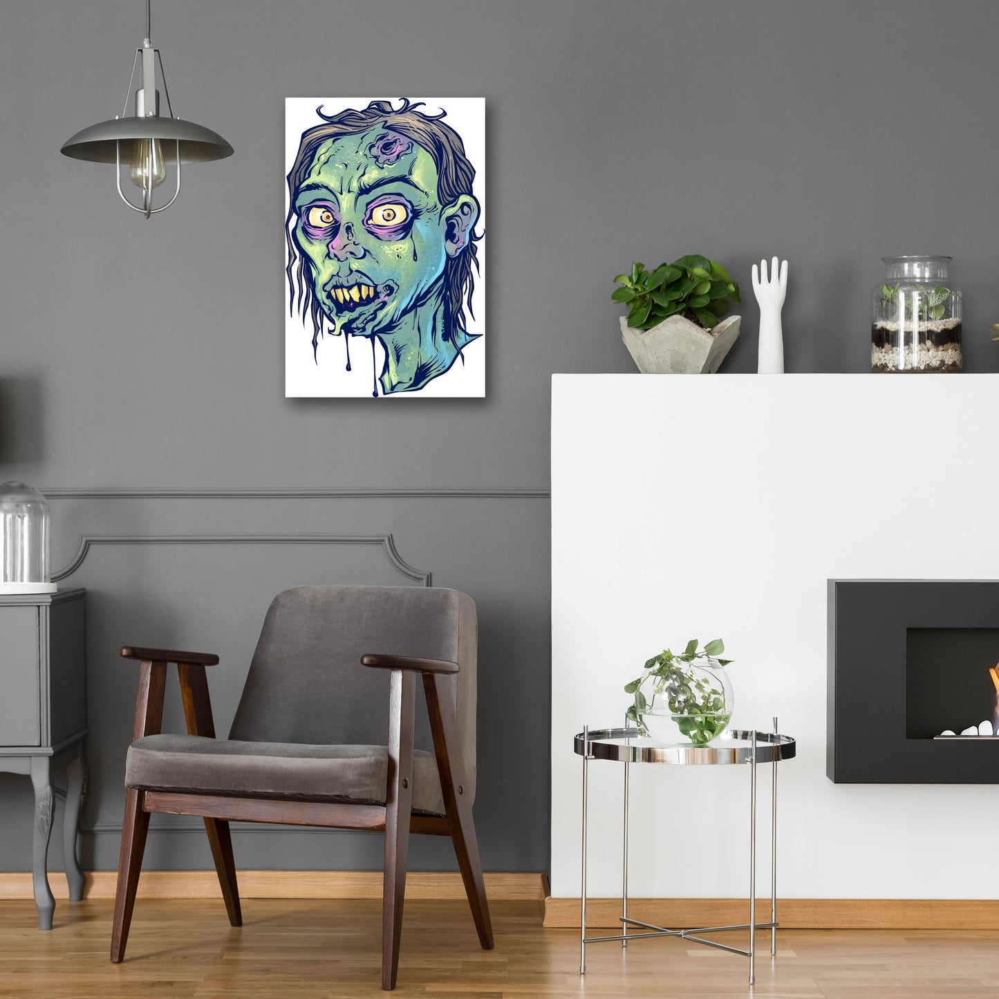 Epic Art 'Zombie Pattern Head 08' by Flyland Designs, Acrylic Glass Wall Art,16x24