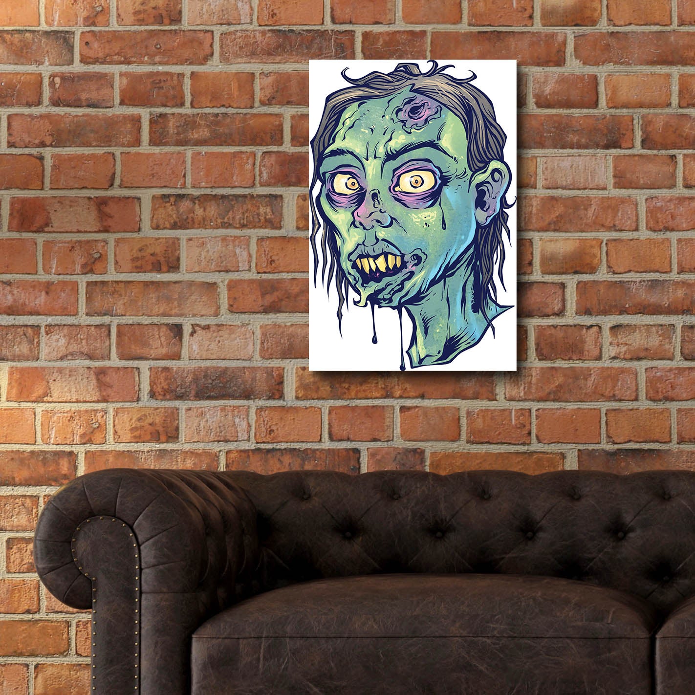 Epic Art 'Zombie Pattern Head 08' by Flyland Designs, Acrylic Glass Wall Art,16x24