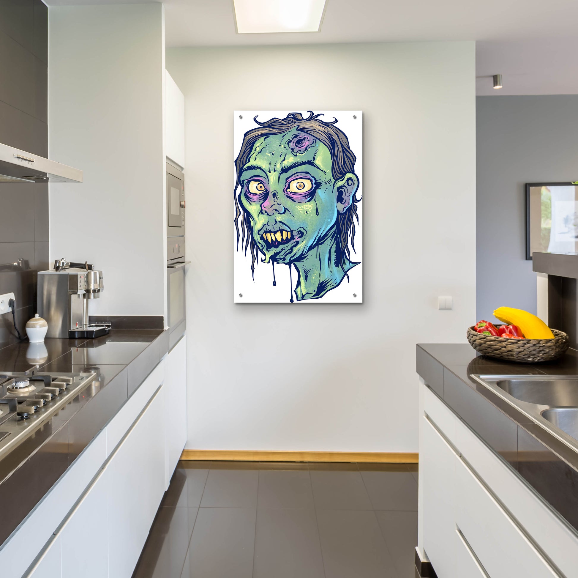 Epic Art 'Zombie Pattern Head 08' by Flyland Designs, Acrylic Glass Wall Art,24x36