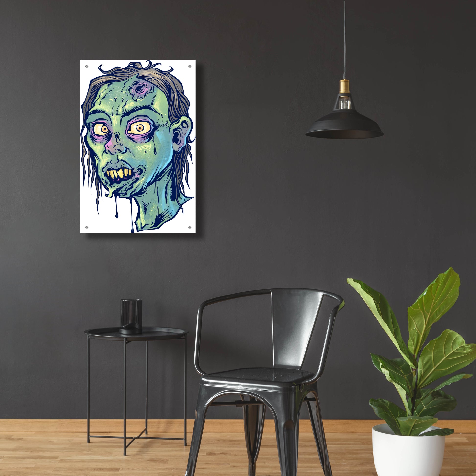 Epic Art 'Zombie Pattern Head 08' by Flyland Designs, Acrylic Glass Wall Art,24x36