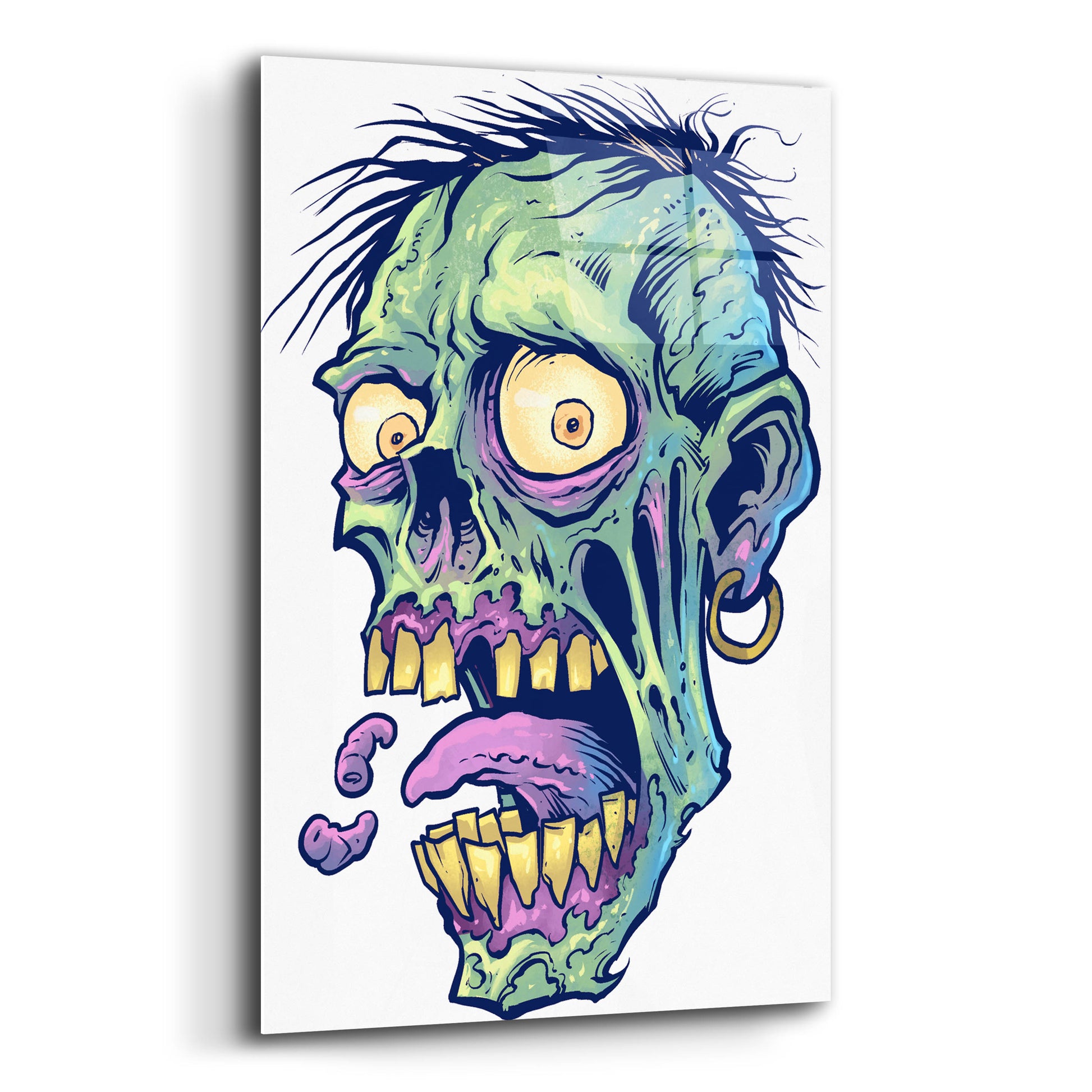 Epic Art 'Zombie Pattern Head 09' by Flyland Designs, Acrylic Glass Wall Art,12x16