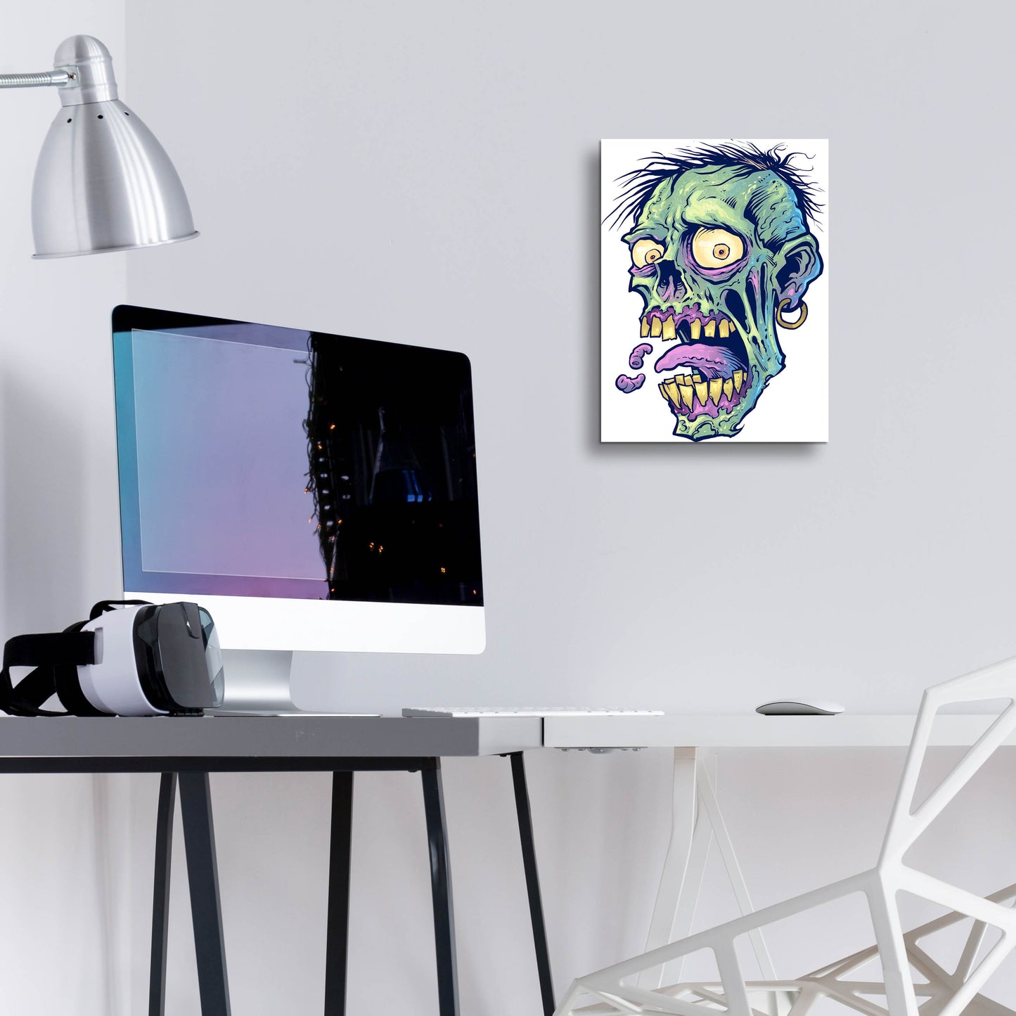 Epic Art 'Zombie Pattern Head 09' by Flyland Designs, Acrylic Glass Wall Art,12x16