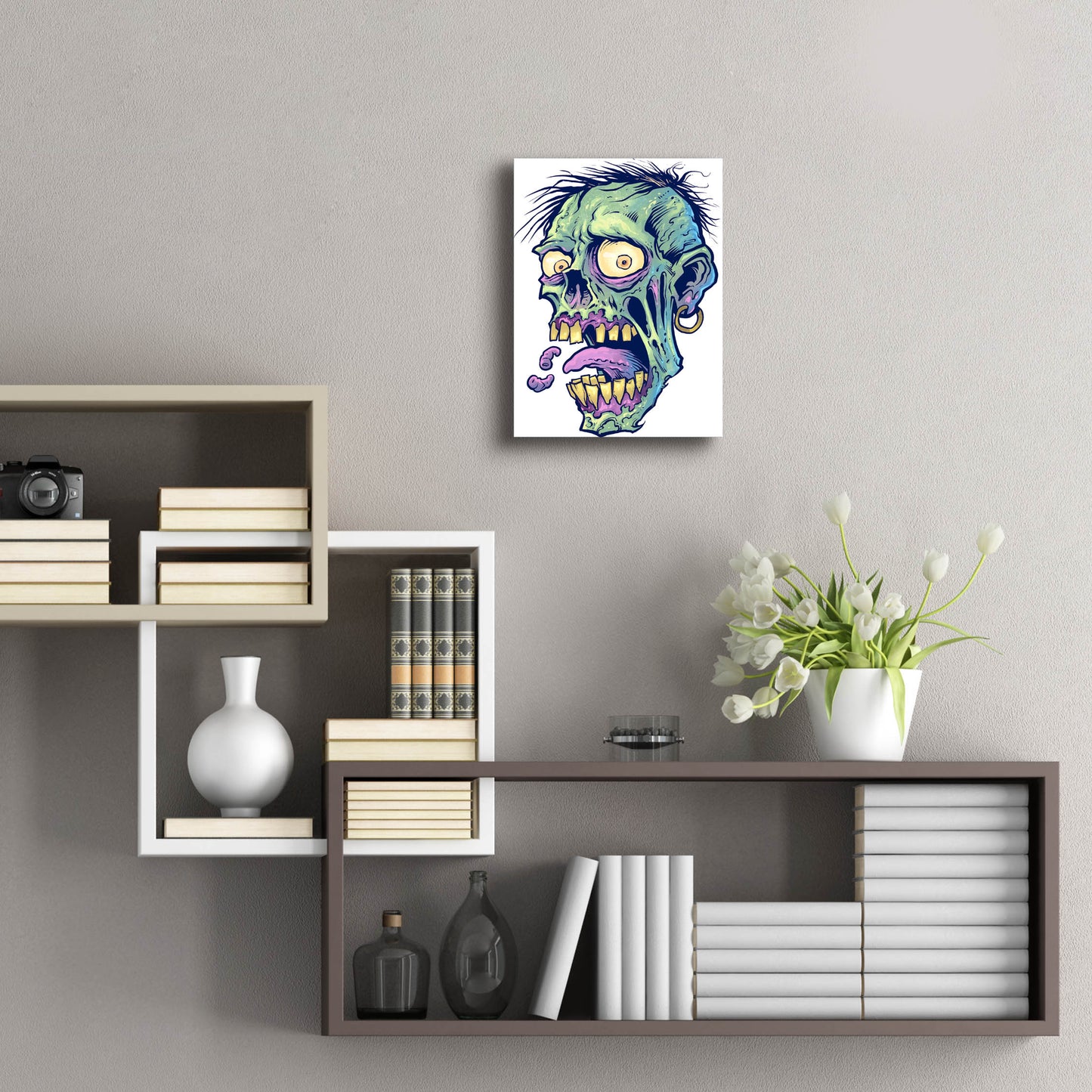 Epic Art 'Zombie Pattern Head 09' by Flyland Designs, Acrylic Glass Wall Art,12x16