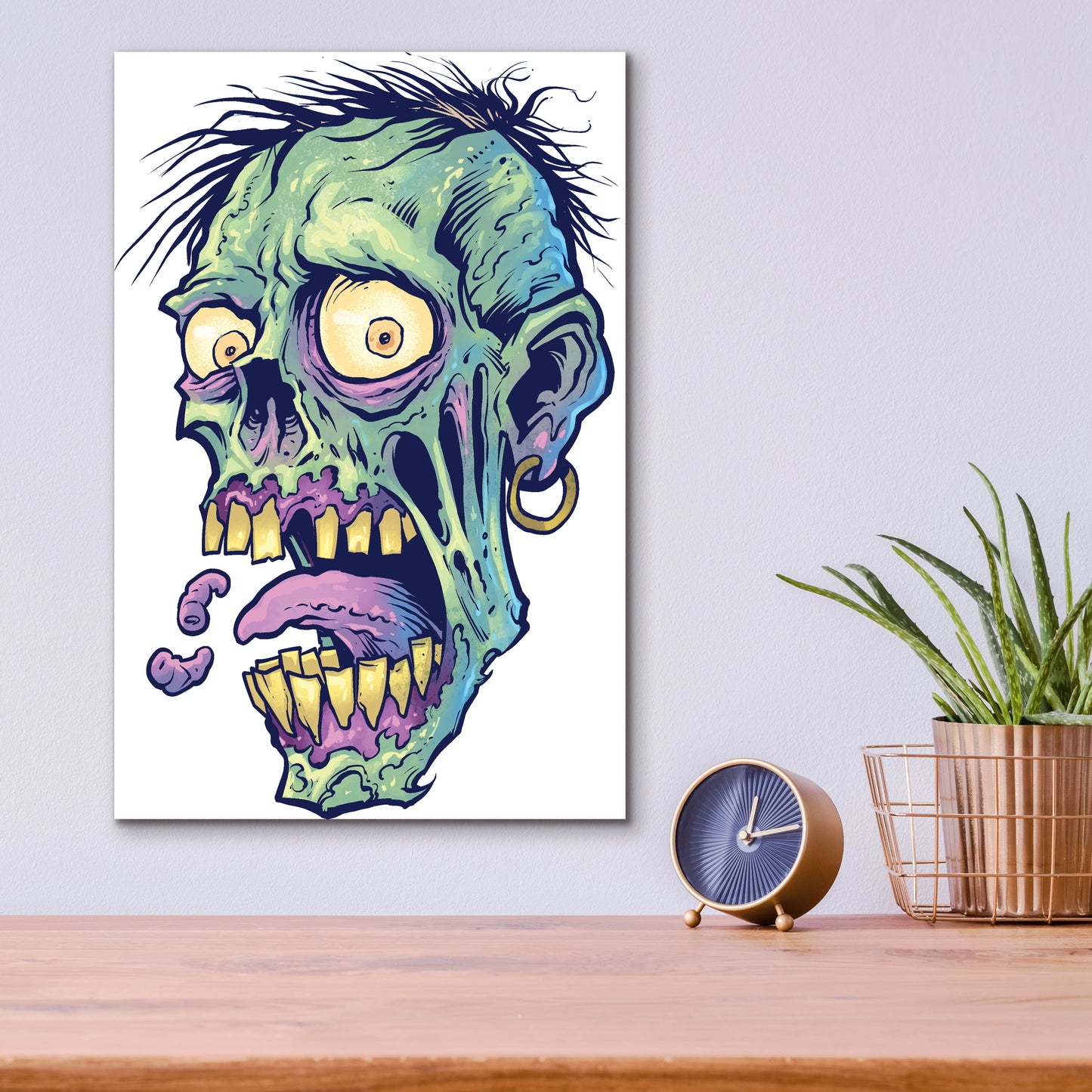 Epic Art 'Zombie Pattern Head 09' by Flyland Designs, Acrylic Glass Wall Art,12x16