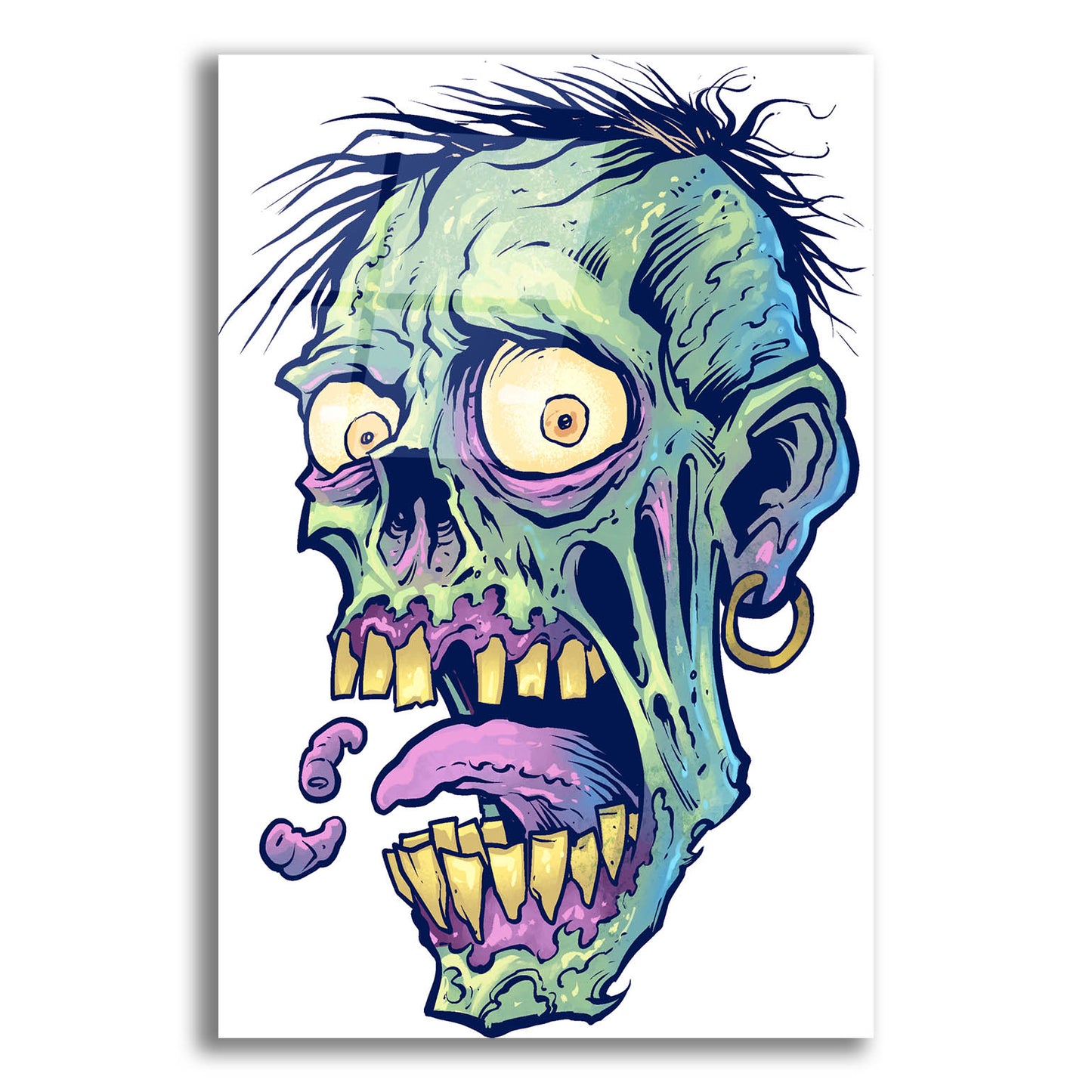 Epic Art 'Zombie Pattern Head 09' by Flyland Designs, Acrylic Glass Wall Art,12x16