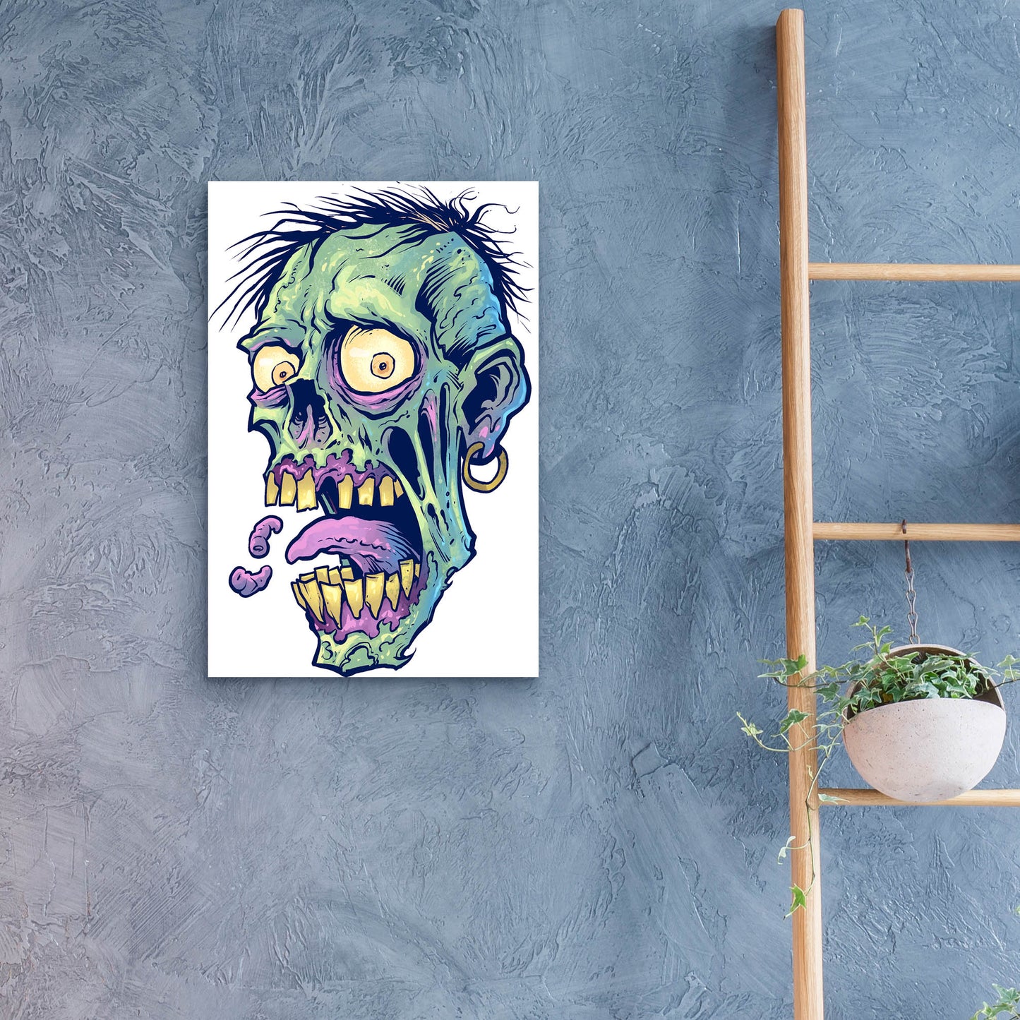 Epic Art 'Zombie Pattern Head 09' by Flyland Designs, Acrylic Glass Wall Art,16x24