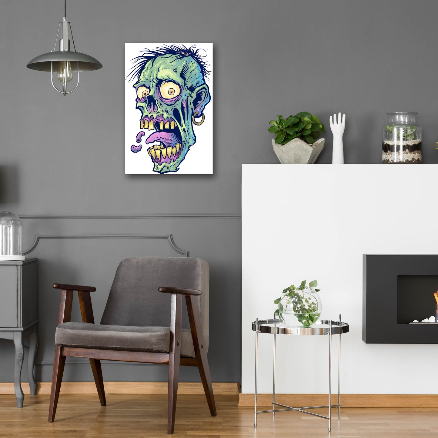 Epic Art 'Zombie Pattern Head 09' by Flyland Designs, Acrylic Glass Wall Art,16x24