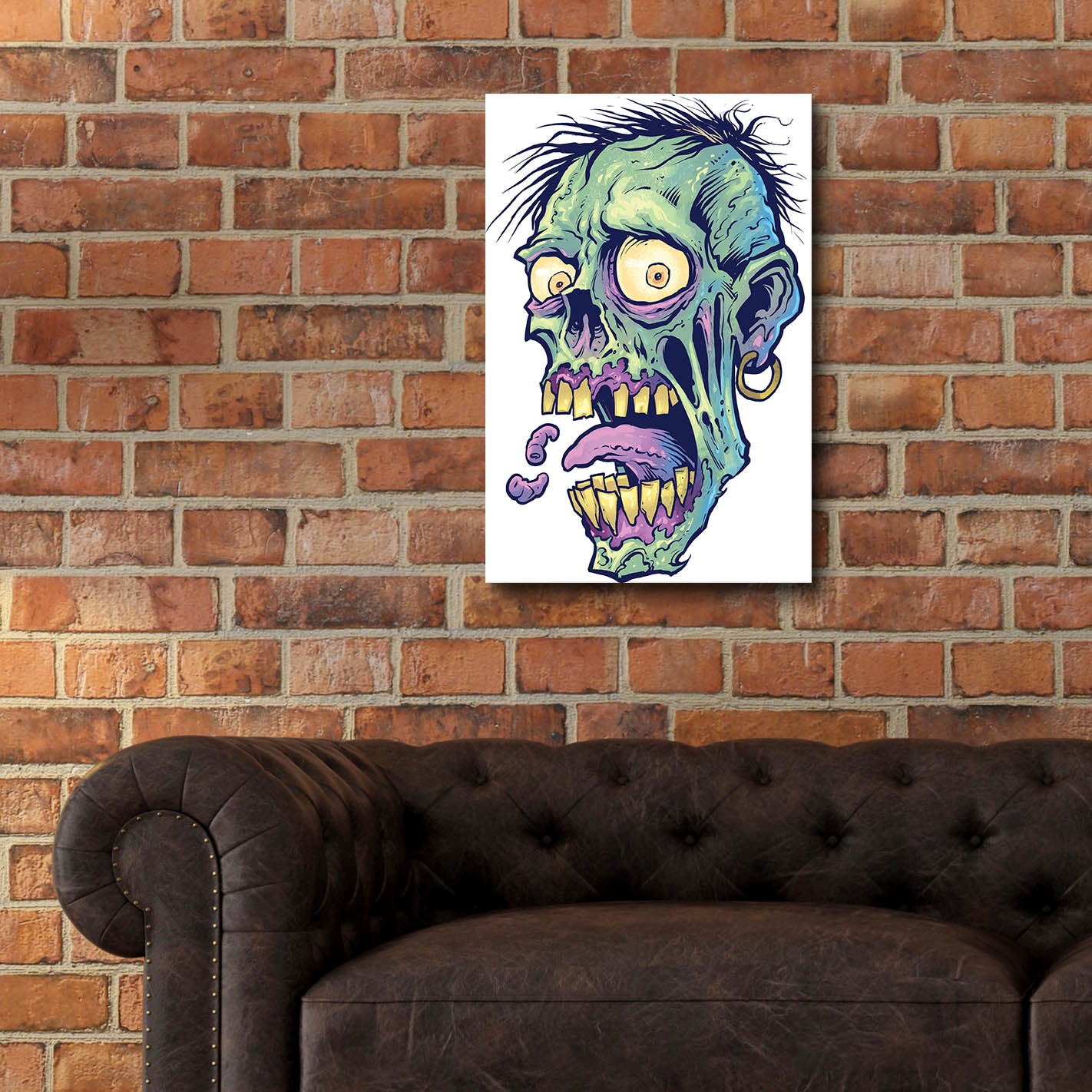 Epic Art 'Zombie Pattern Head 09' by Flyland Designs, Acrylic Glass Wall Art,16x24