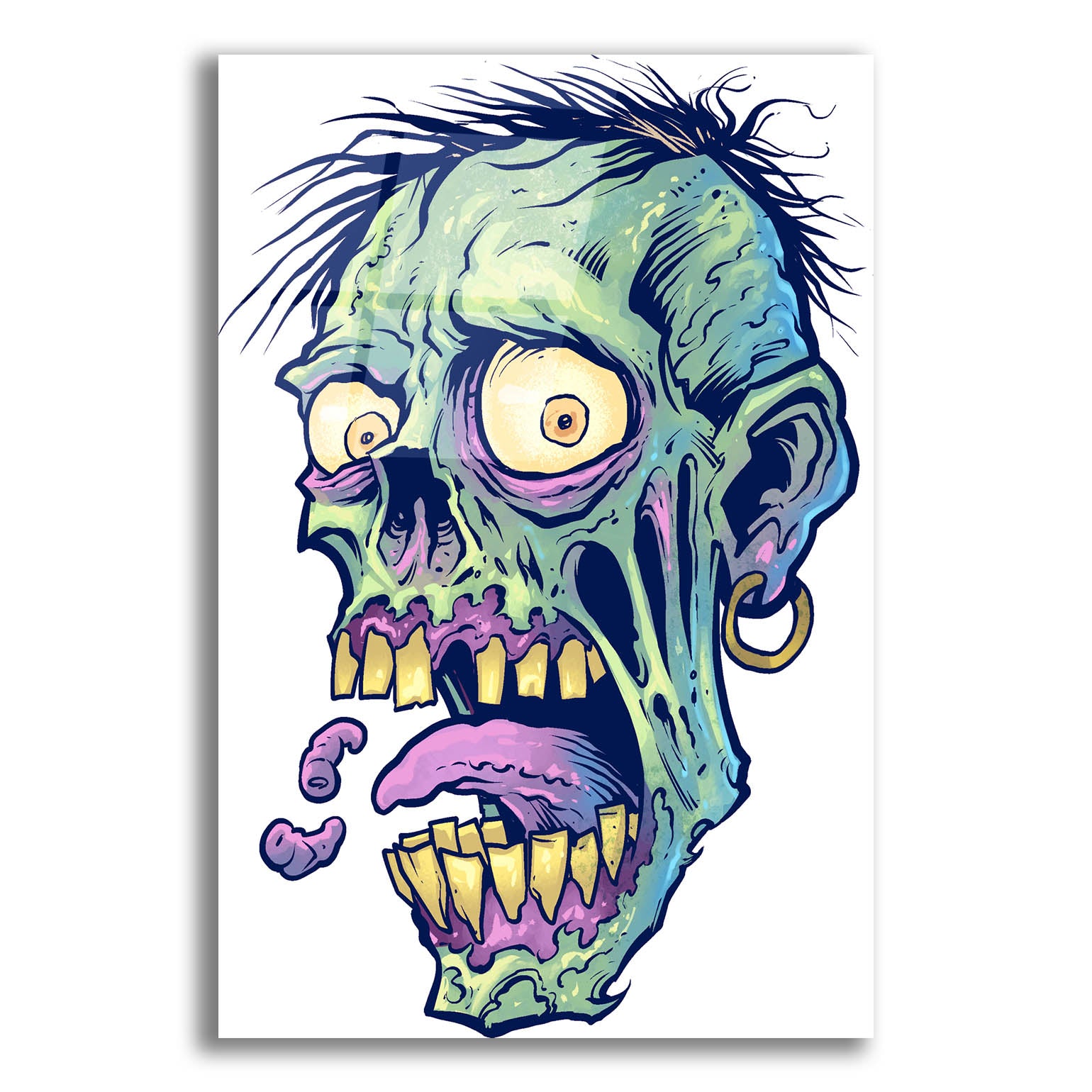 Epic Art 'Zombie Pattern Head 09' by Flyland Designs, Acrylic Glass Wall Art,16x24