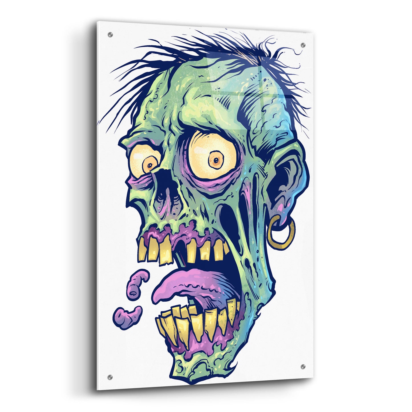 Epic Art 'Zombie Pattern Head 09' by Flyland Designs, Acrylic Glass Wall Art,24x36