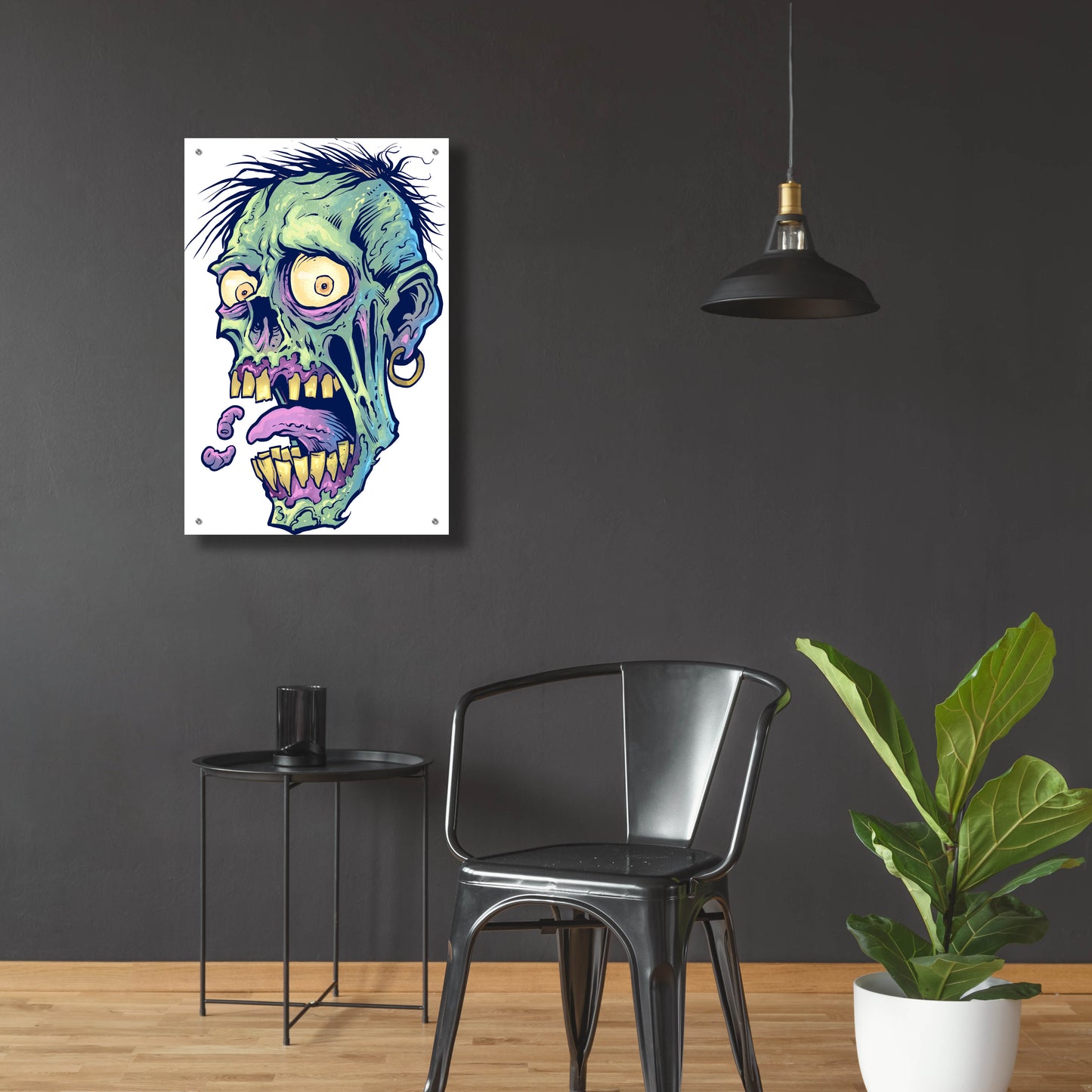 Epic Art 'Zombie Pattern Head 09' by Flyland Designs, Acrylic Glass Wall Art,24x36