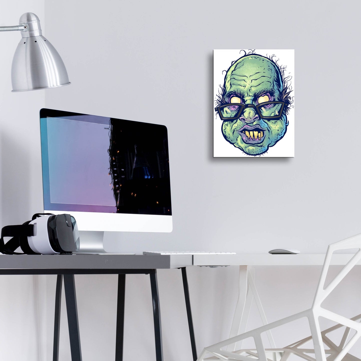 Epic Art 'Zombie Pattern Head 10' by Flyland Designs, Acrylic Glass Wall Art,12x16