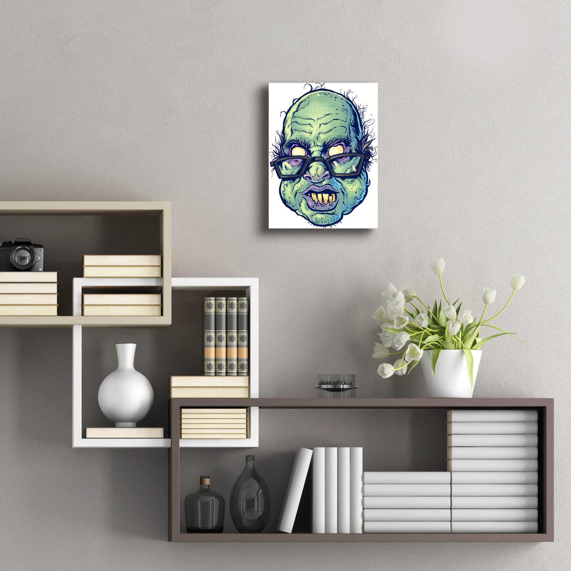 Epic Art 'Zombie Pattern Head 10' by Flyland Designs, Acrylic Glass Wall Art,12x16