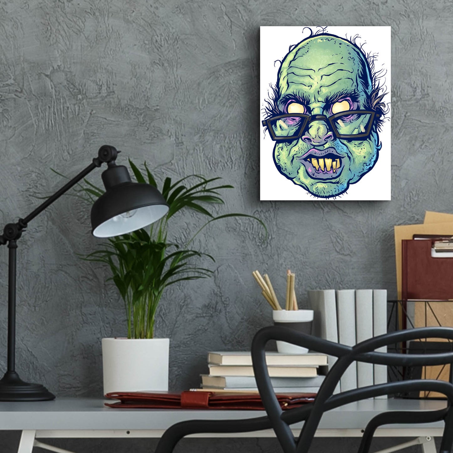 Epic Art 'Zombie Pattern Head 10' by Flyland Designs, Acrylic Glass Wall Art,12x16