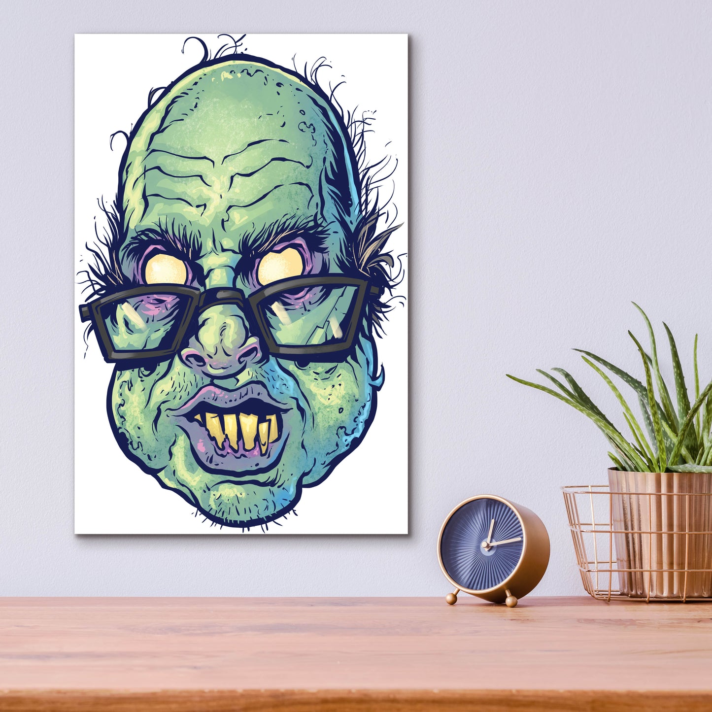 Epic Art 'Zombie Pattern Head 10' by Flyland Designs, Acrylic Glass Wall Art,12x16