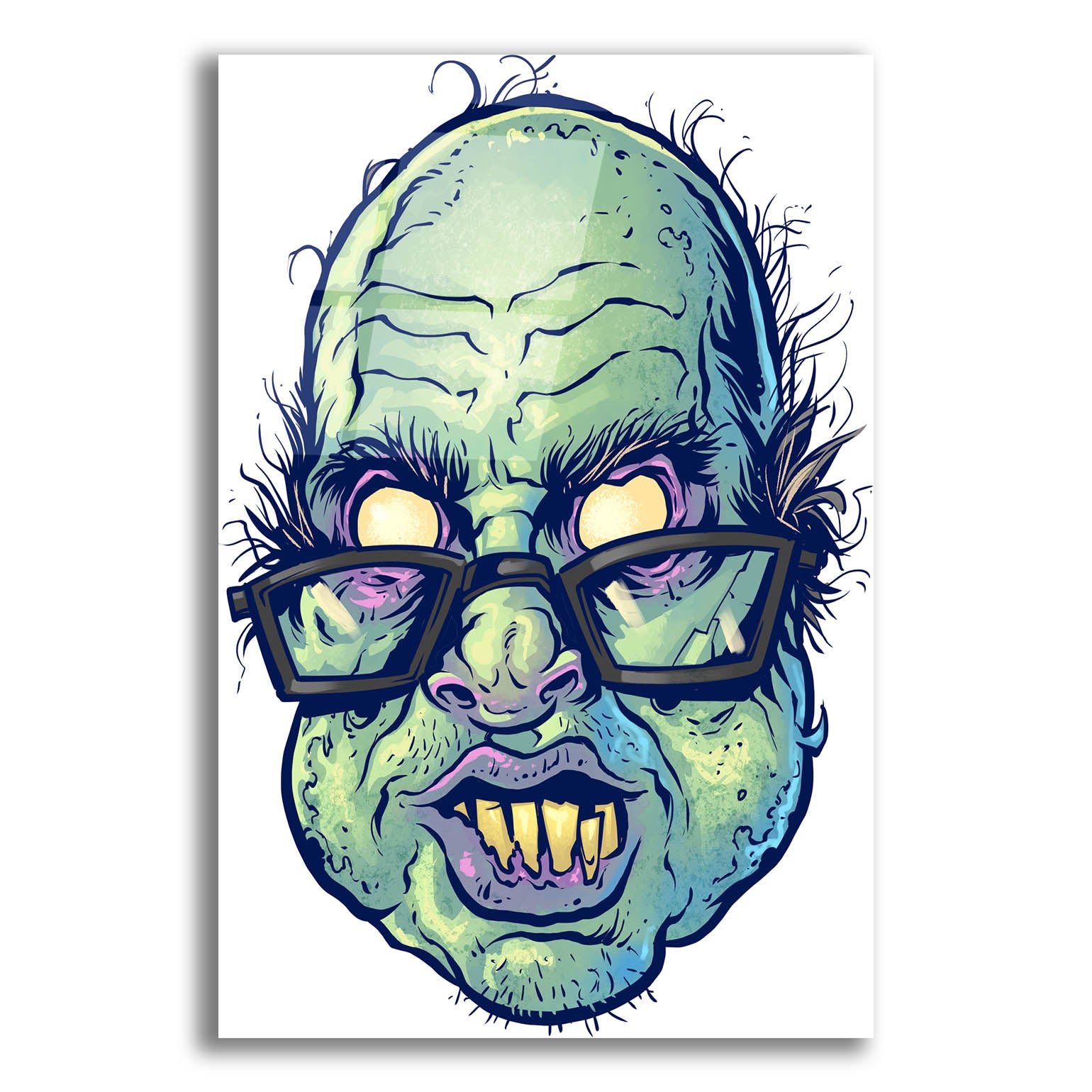 Epic Art 'Zombie Pattern Head 10' by Flyland Designs, Acrylic Glass Wall Art,12x16