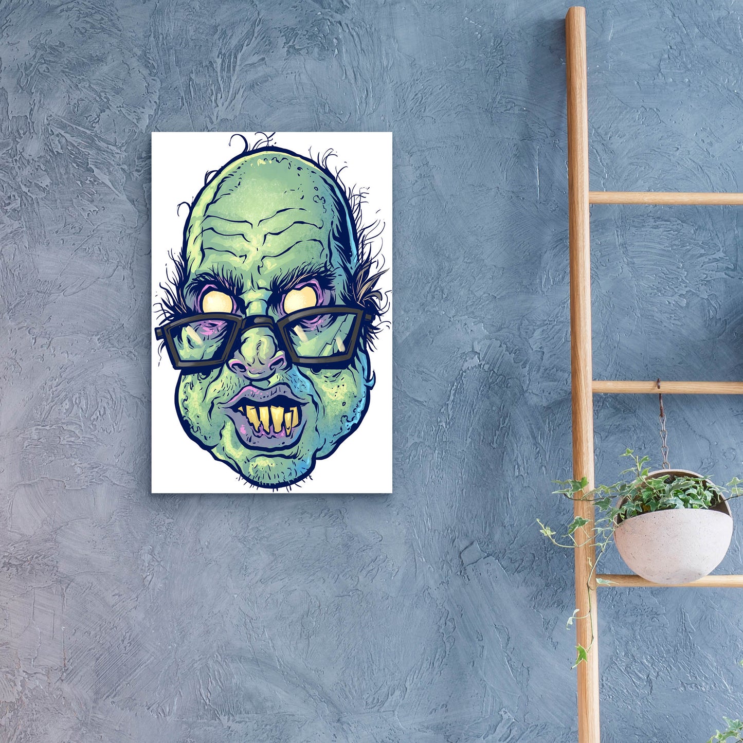 Epic Art 'Zombie Pattern Head 10' by Flyland Designs, Acrylic Glass Wall Art,16x24