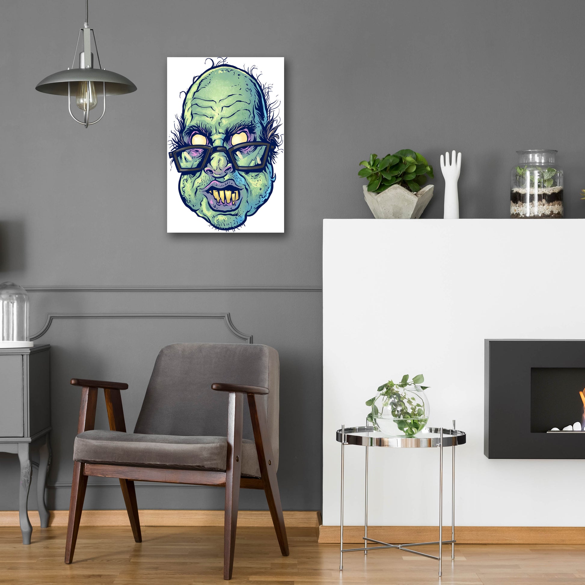 Epic Art 'Zombie Pattern Head 10' by Flyland Designs, Acrylic Glass Wall Art,16x24