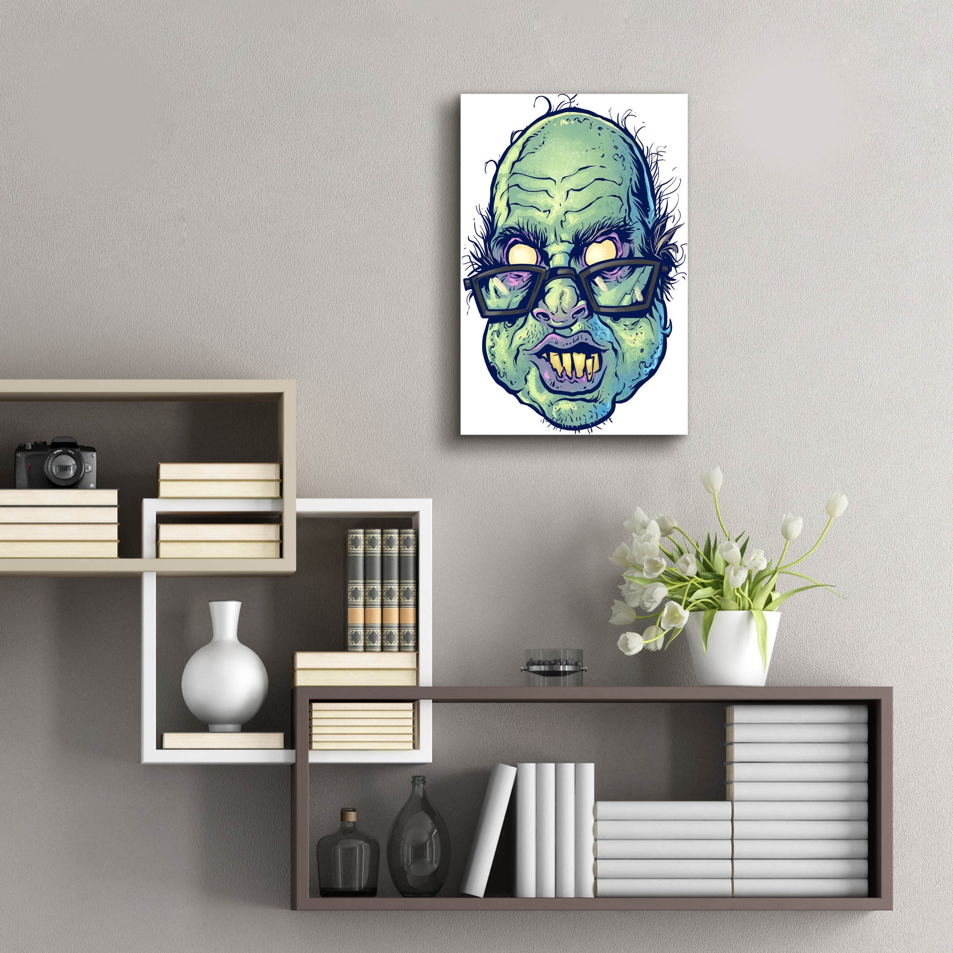 Epic Art 'Zombie Pattern Head 10' by Flyland Designs, Acrylic Glass Wall Art,16x24