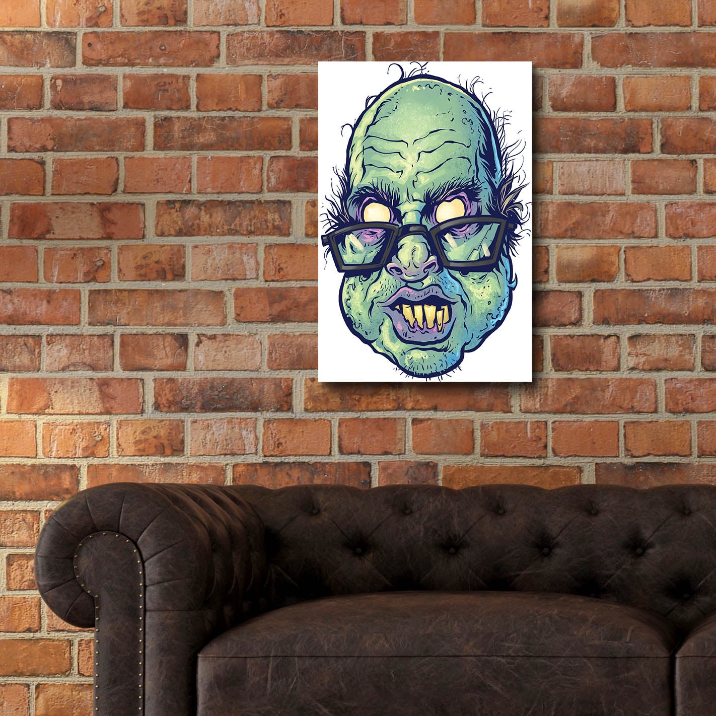 Epic Art 'Zombie Pattern Head 10' by Flyland Designs, Acrylic Glass Wall Art,16x24