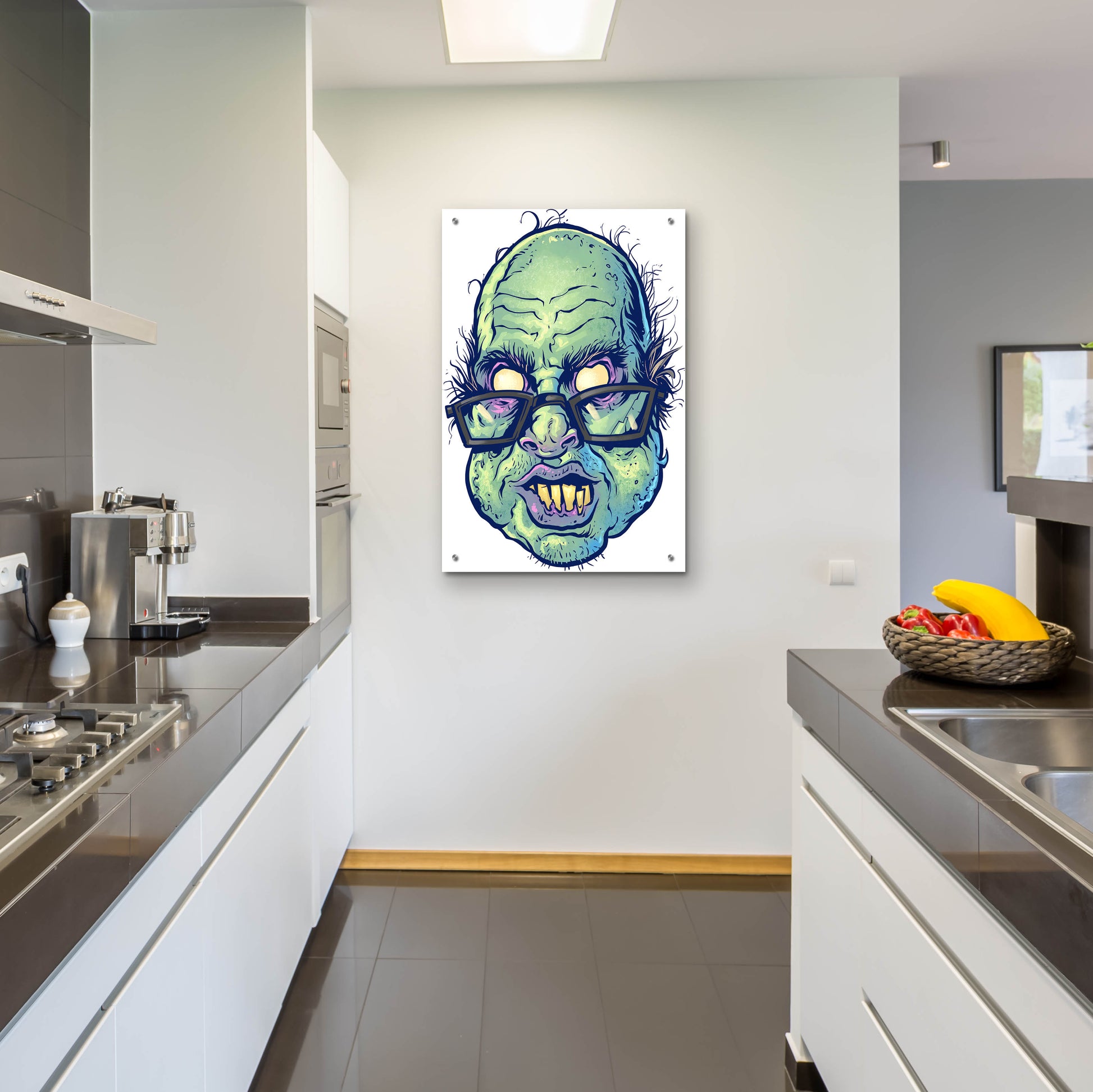 Epic Art 'Zombie Pattern Head 10' by Flyland Designs, Acrylic Glass Wall Art,24x36