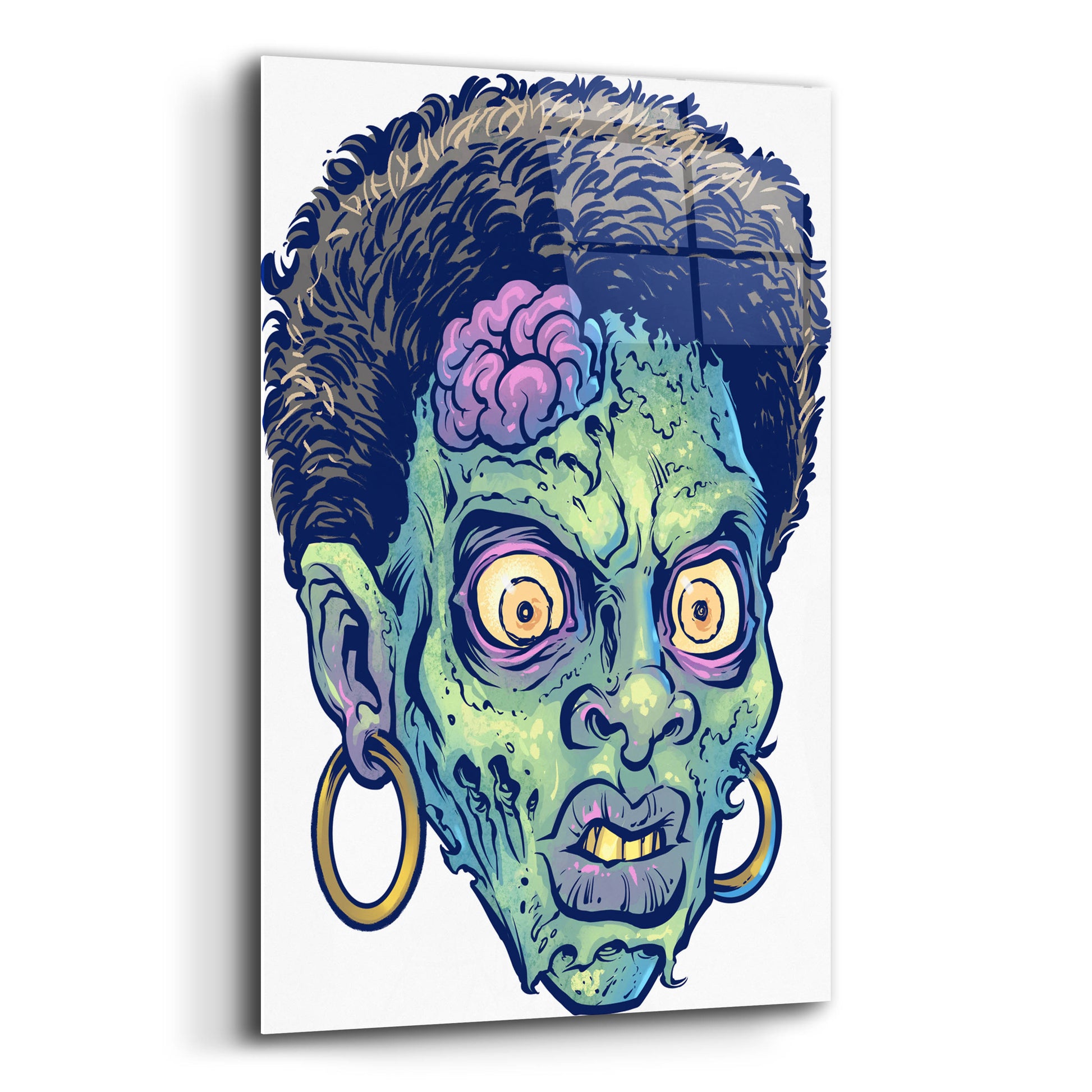 Epic Art 'Zombie Pattern Head 11' by Flyland Designs, Acrylic Glass Wall Art,12x16