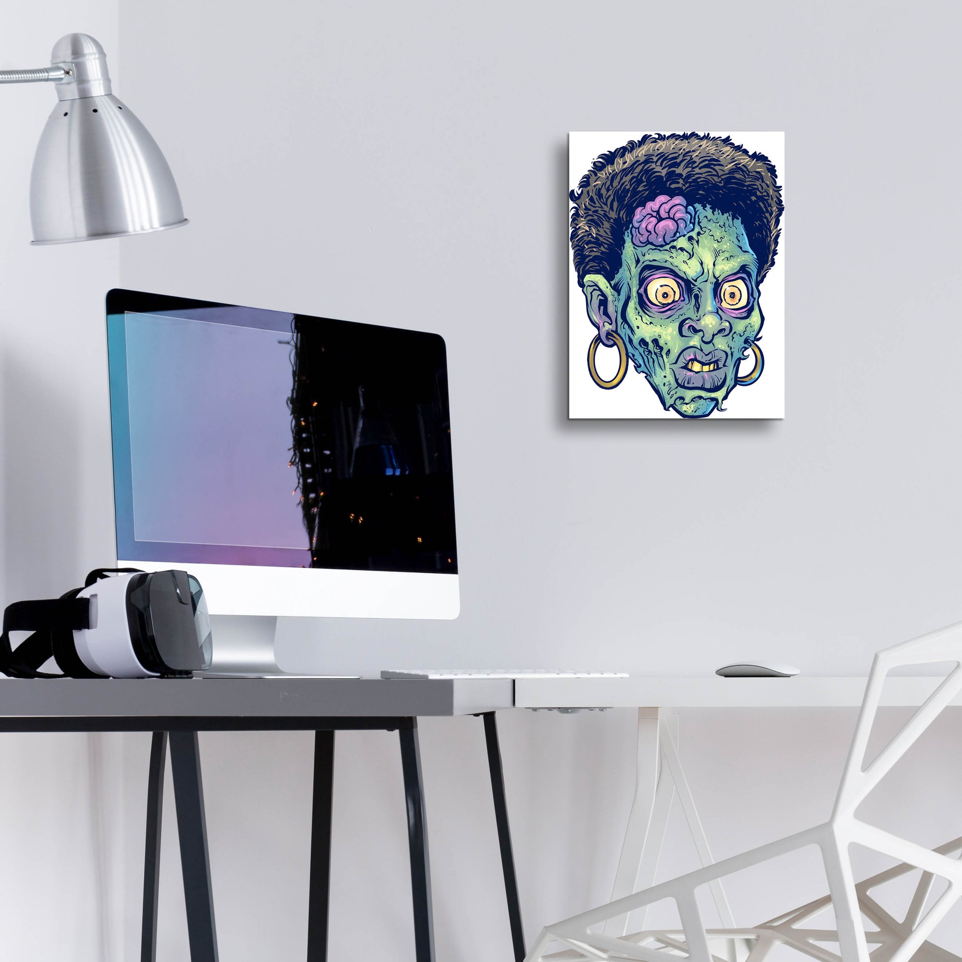 Epic Art 'Zombie Pattern Head 11' by Flyland Designs, Acrylic Glass Wall Art,12x16