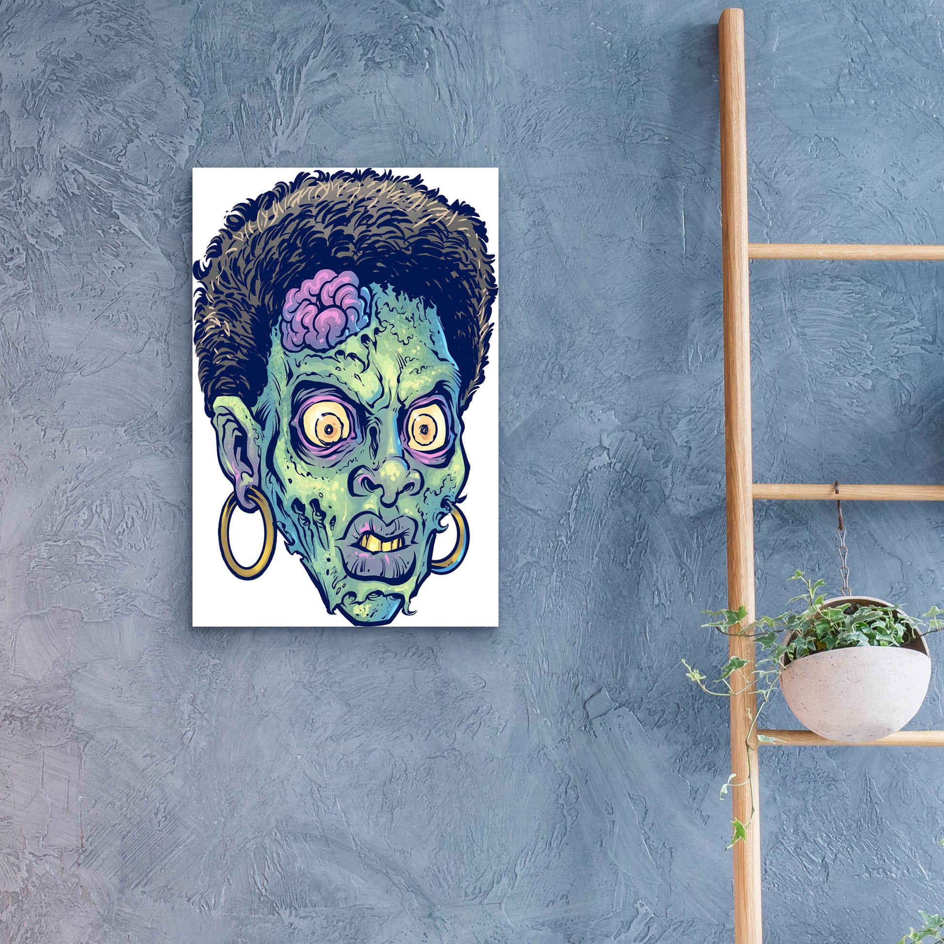 Epic Art 'Zombie Pattern Head 11' by Flyland Designs, Acrylic Glass Wall Art,16x24