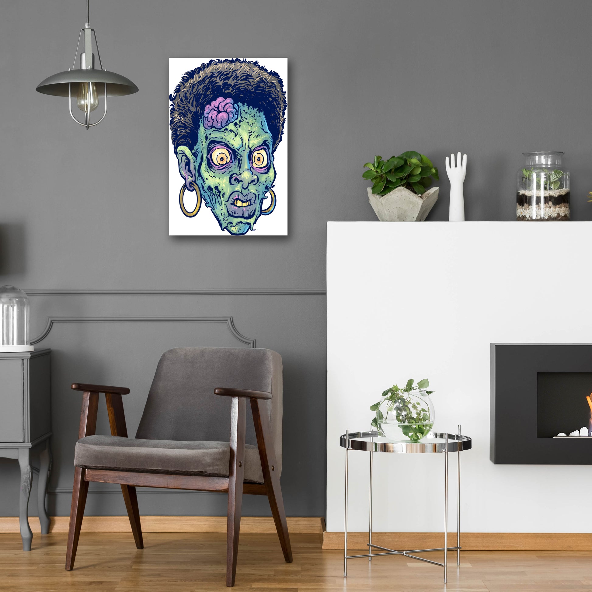 Epic Art 'Zombie Pattern Head 11' by Flyland Designs, Acrylic Glass Wall Art,16x24