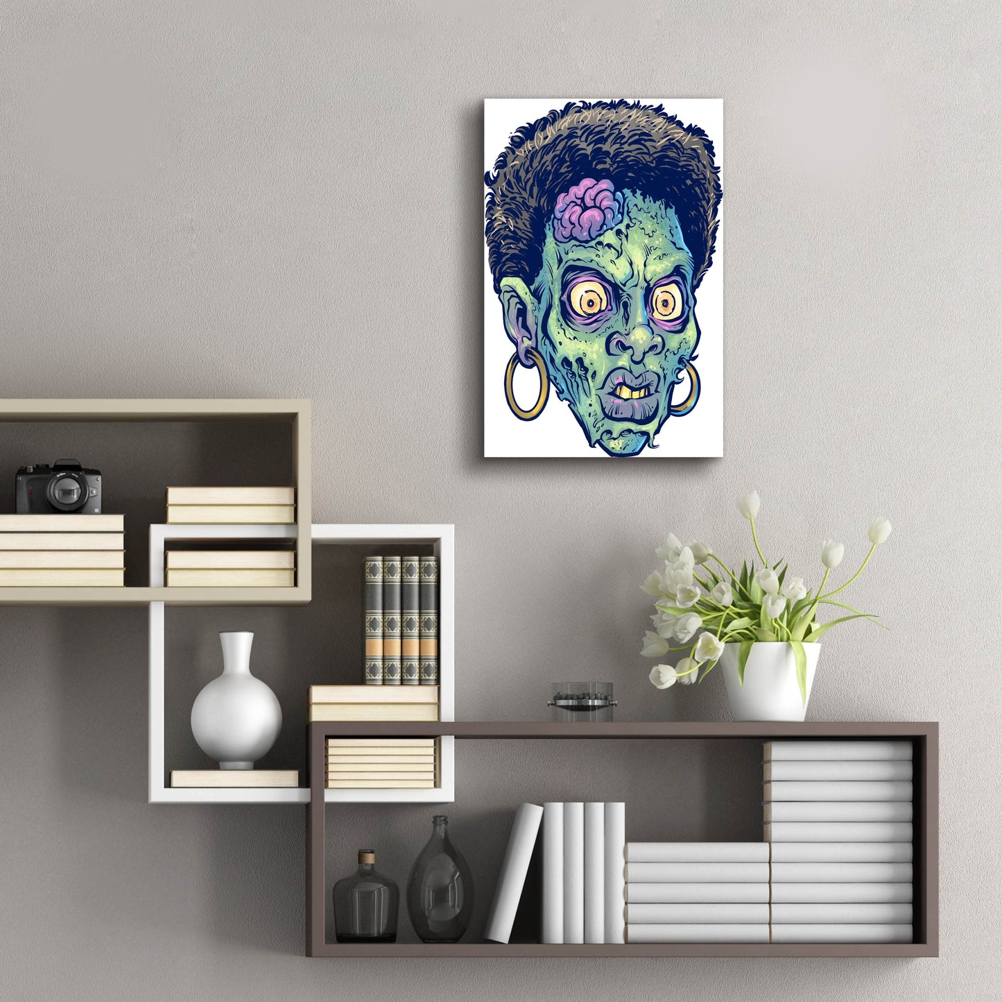 Epic Art 'Zombie Pattern Head 11' by Flyland Designs, Acrylic Glass Wall Art,16x24