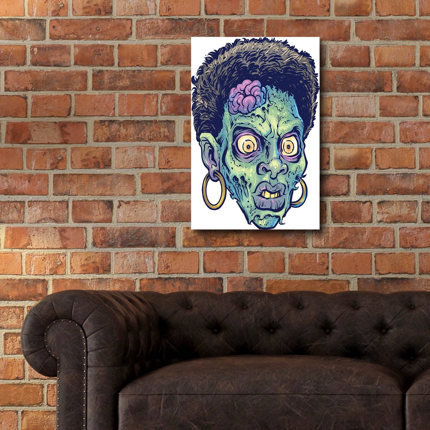 Epic Art 'Zombie Pattern Head 11' by Flyland Designs, Acrylic Glass Wall Art,16x24