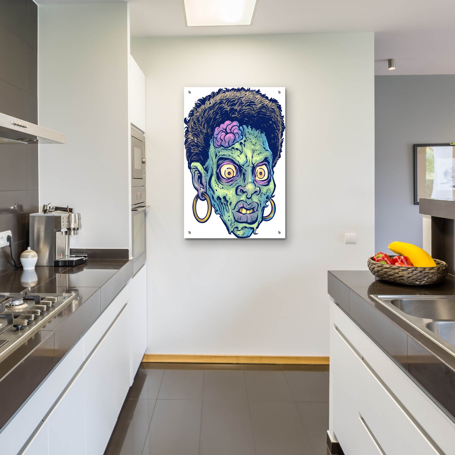 Epic Art 'Zombie Pattern Head 11' by Flyland Designs, Acrylic Glass Wall Art,24x36