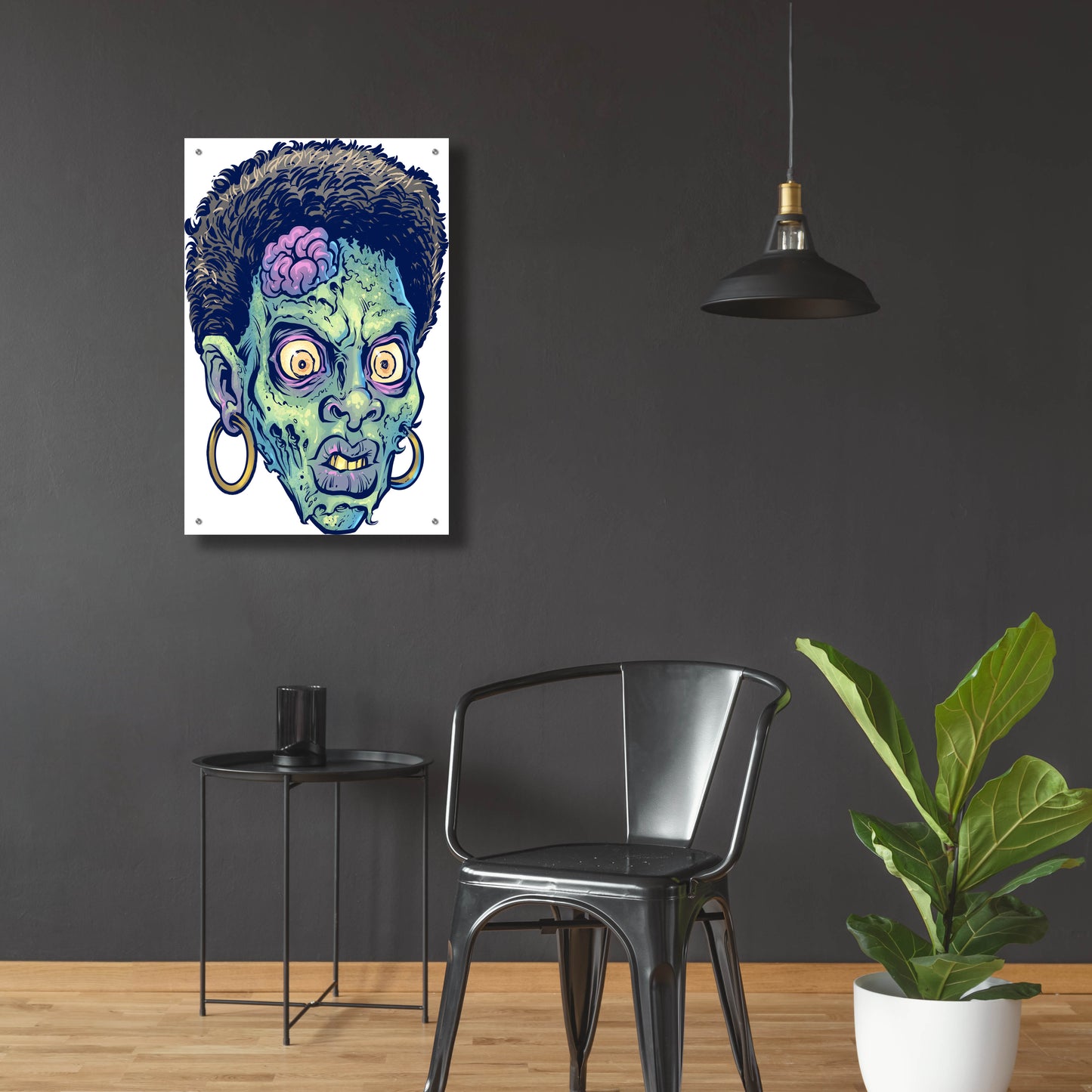 Epic Art 'Zombie Pattern Head 11' by Flyland Designs, Acrylic Glass Wall Art,24x36