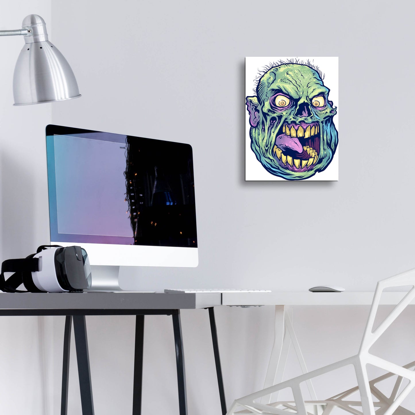 Epic Art 'Zombie Pattern Head 12' by Flyland Designs, Acrylic Glass Wall Art,12x16