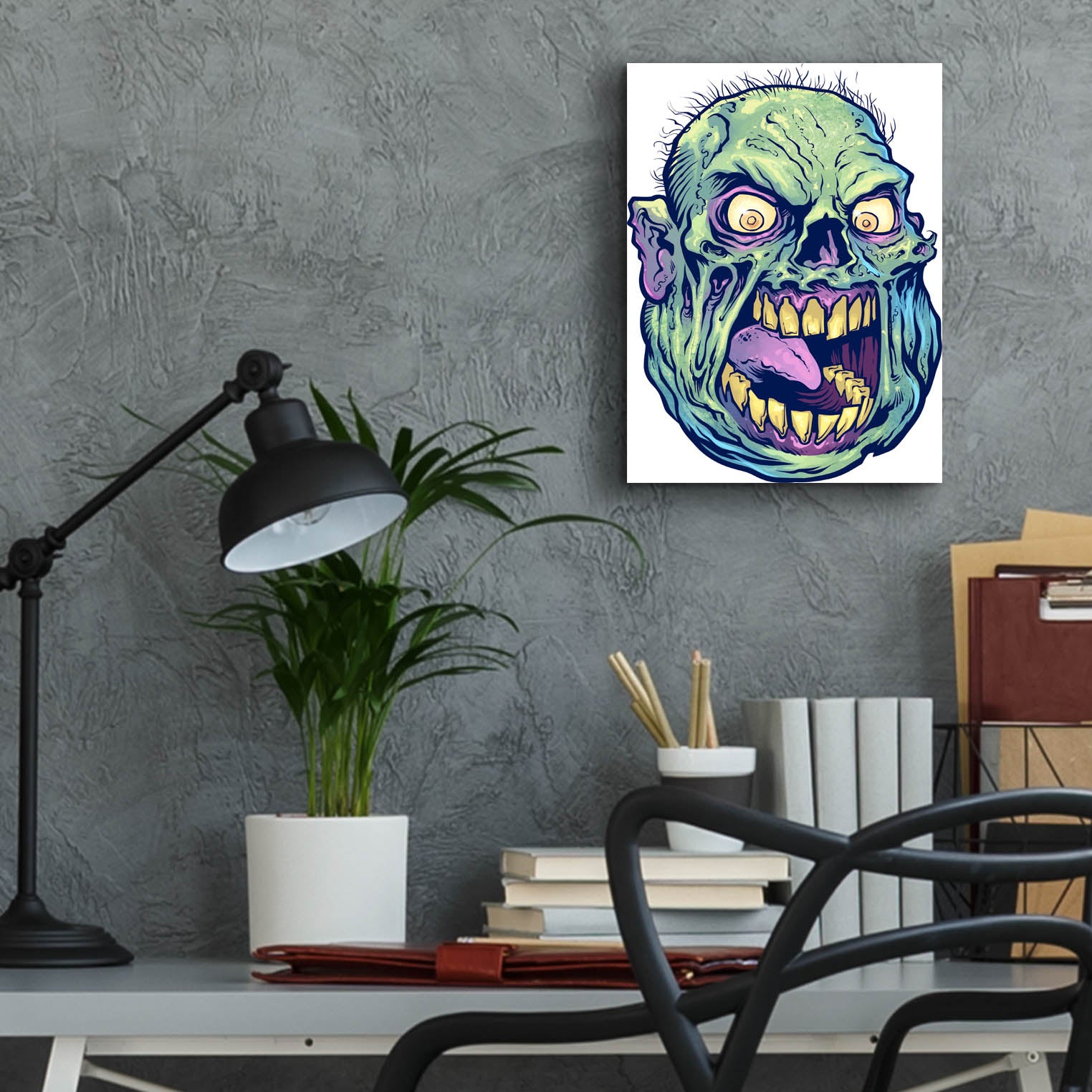 Epic Art 'Zombie Pattern Head 12' by Flyland Designs, Acrylic Glass Wall Art,12x16