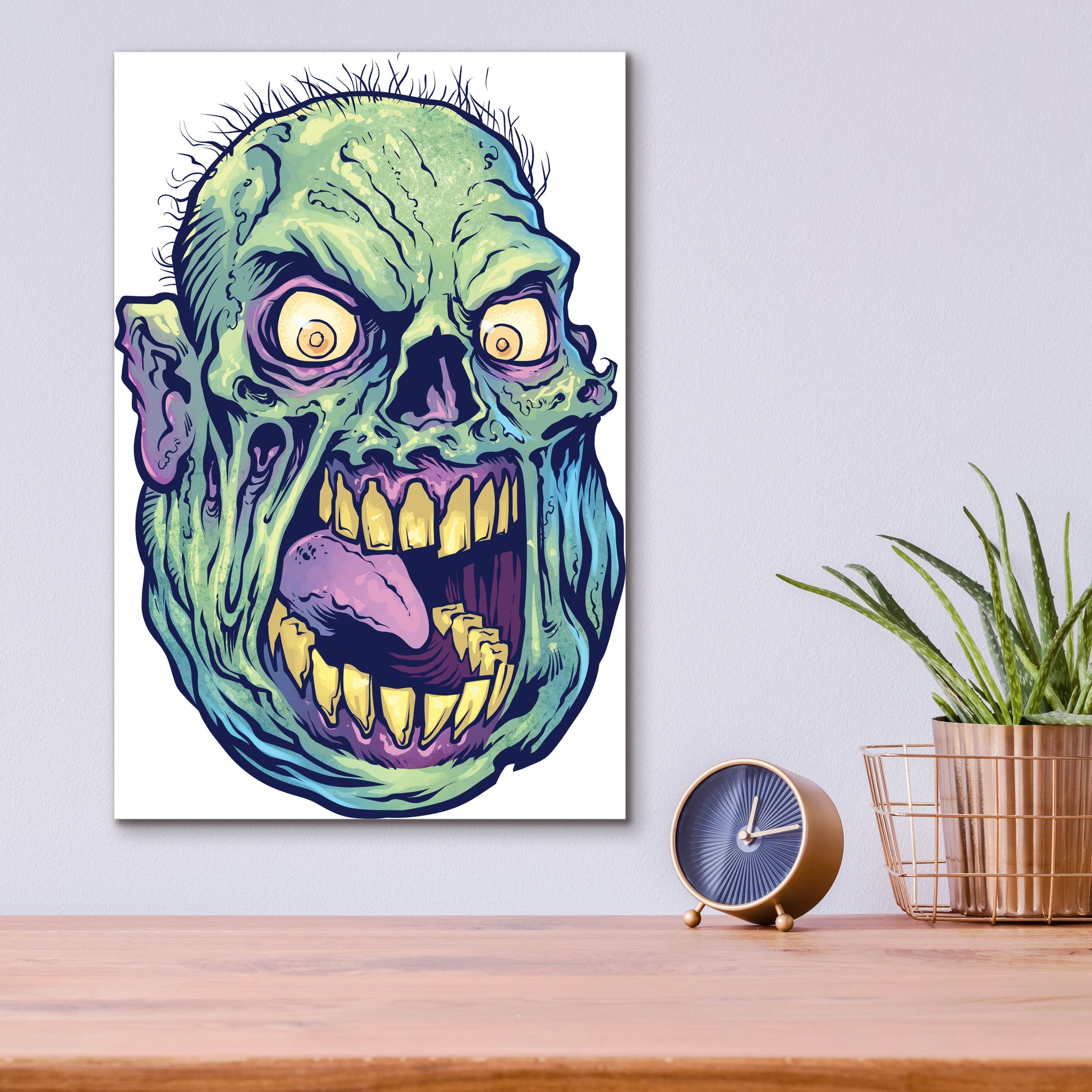 Epic Art 'Zombie Pattern Head 12' by Flyland Designs, Acrylic Glass Wall Art,12x16