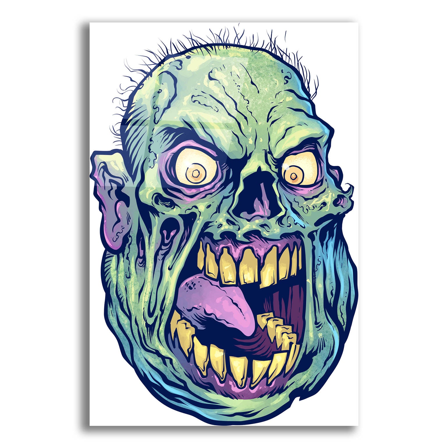 Epic Art 'Zombie Pattern Head 12' by Flyland Designs, Acrylic Glass Wall Art,12x16