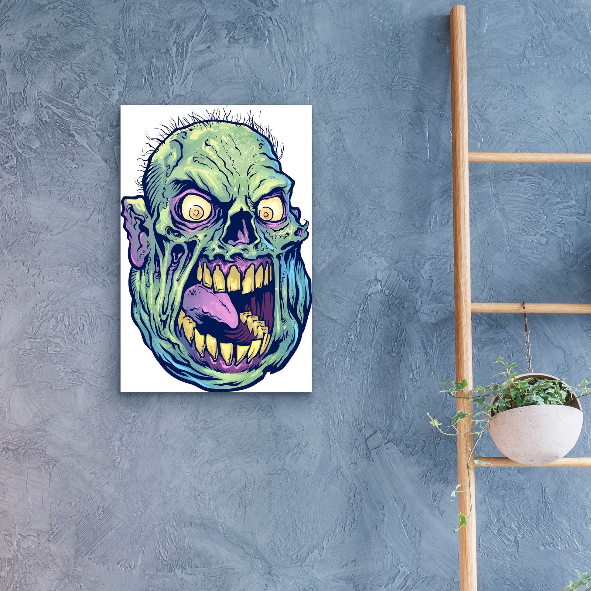 Epic Art 'Zombie Pattern Head 12' by Flyland Designs, Acrylic Glass Wall Art,16x24