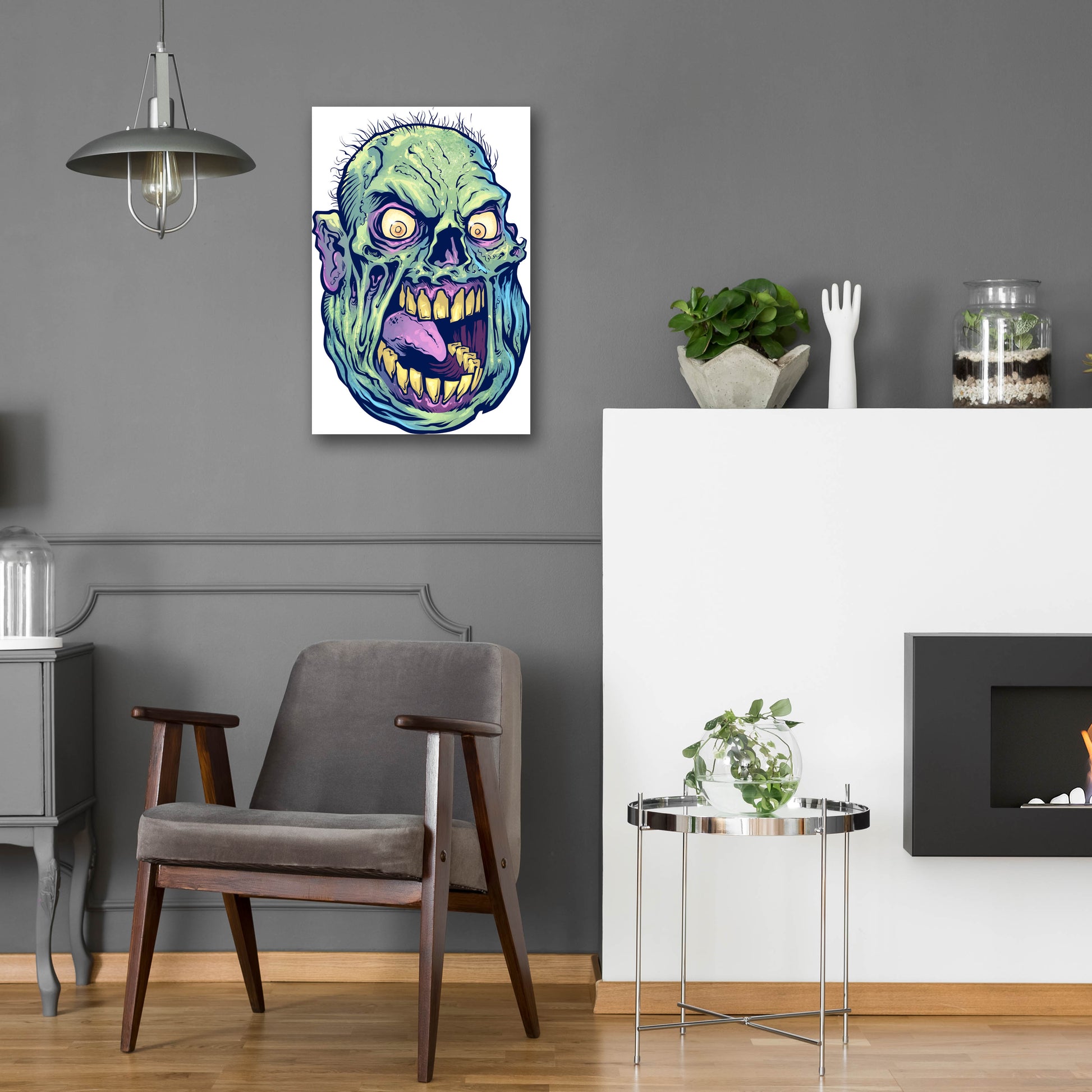 Epic Art 'Zombie Pattern Head 12' by Flyland Designs, Acrylic Glass Wall Art,16x24