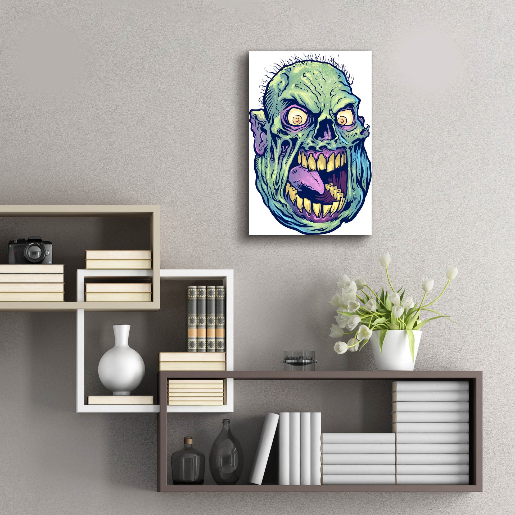 Epic Art 'Zombie Pattern Head 12' by Flyland Designs, Acrylic Glass Wall Art,16x24