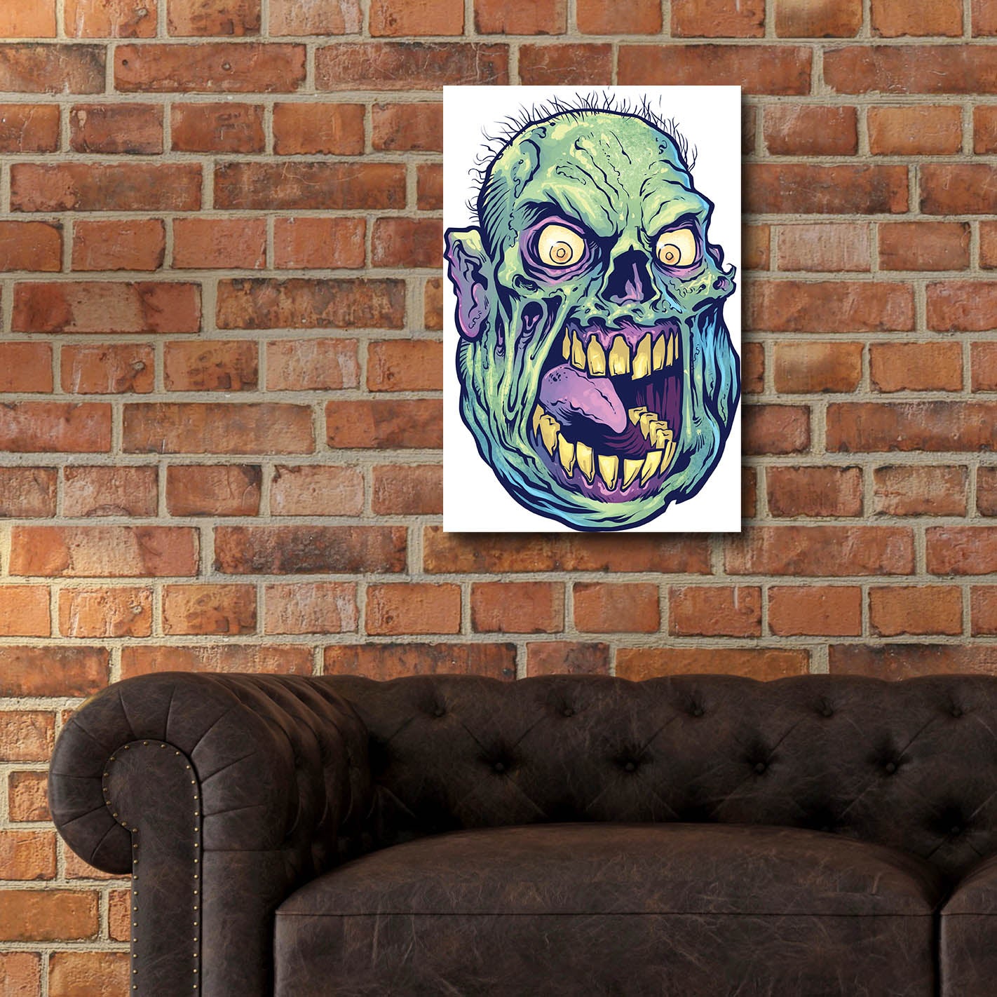 Epic Art 'Zombie Pattern Head 12' by Flyland Designs, Acrylic Glass Wall Art,16x24