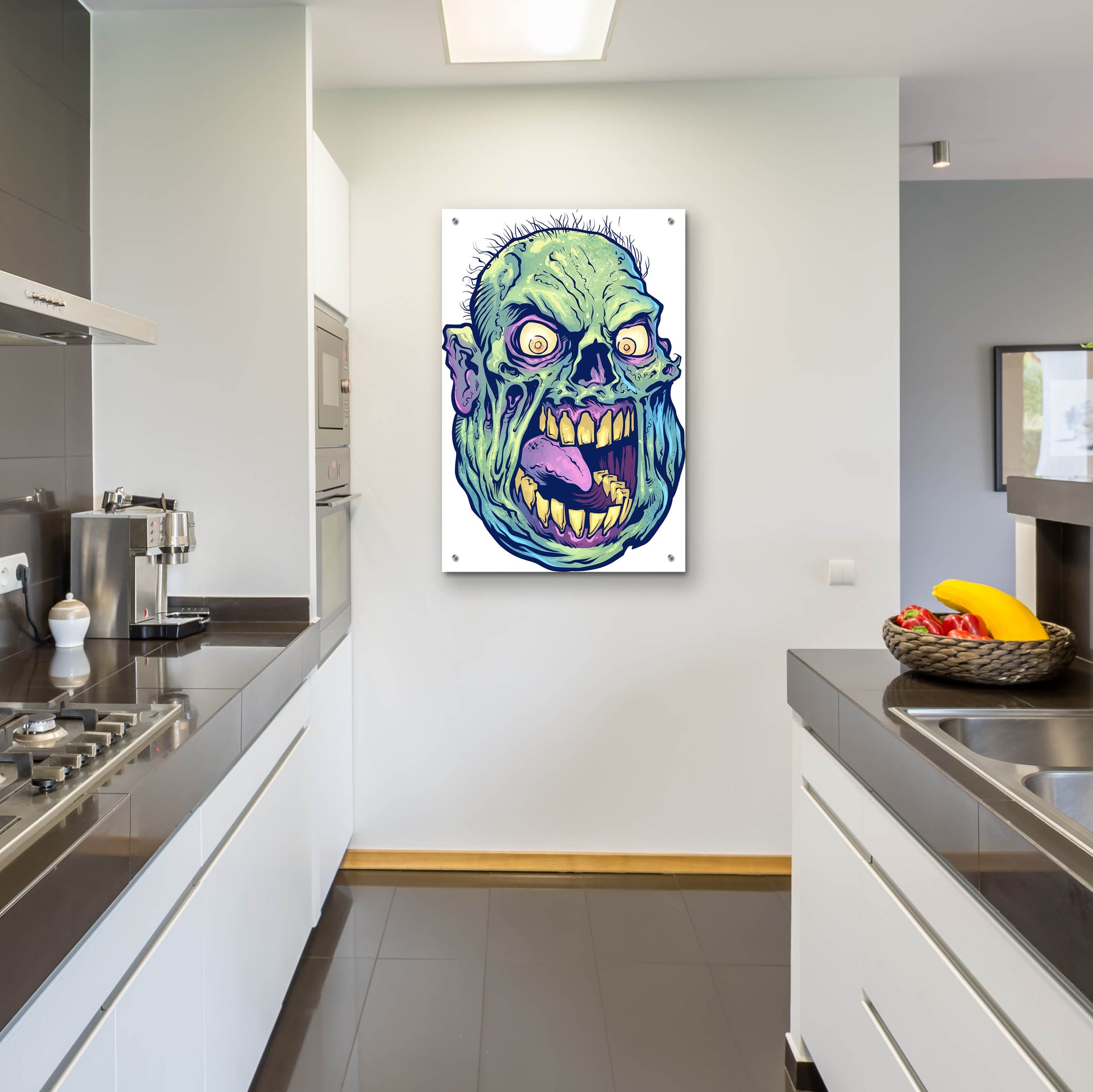 Epic Art 'Zombie Pattern Head 12' by Flyland Designs, Acrylic Glass Wall Art,24x36