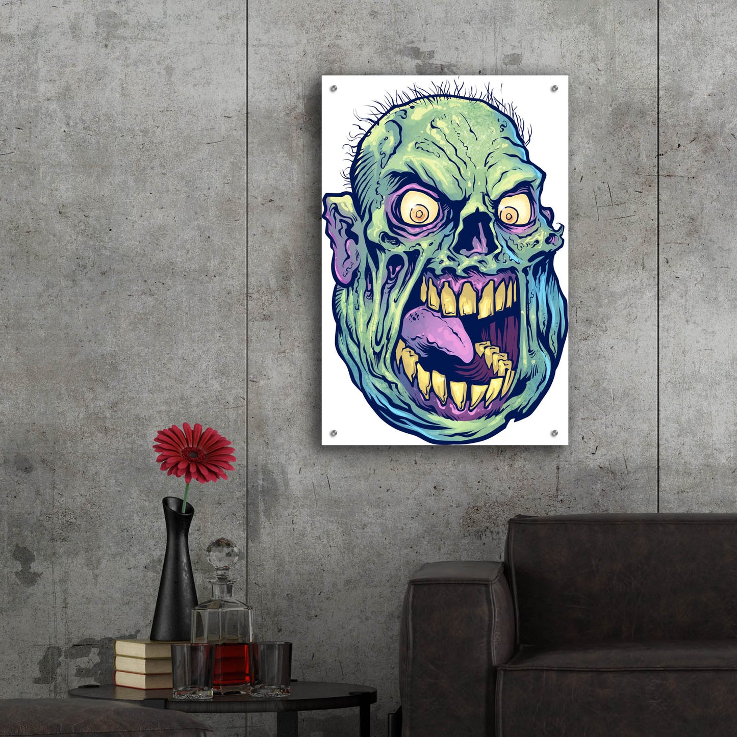 Epic Art 'Zombie Pattern Head 12' by Flyland Designs, Acrylic Glass Wall Art,24x36