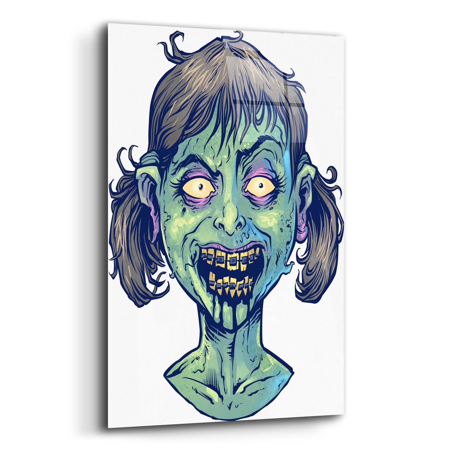 Epic Art 'Zombie Pattern Head 13' by Flyland Designs, Acrylic Glass Wall Art,12x16