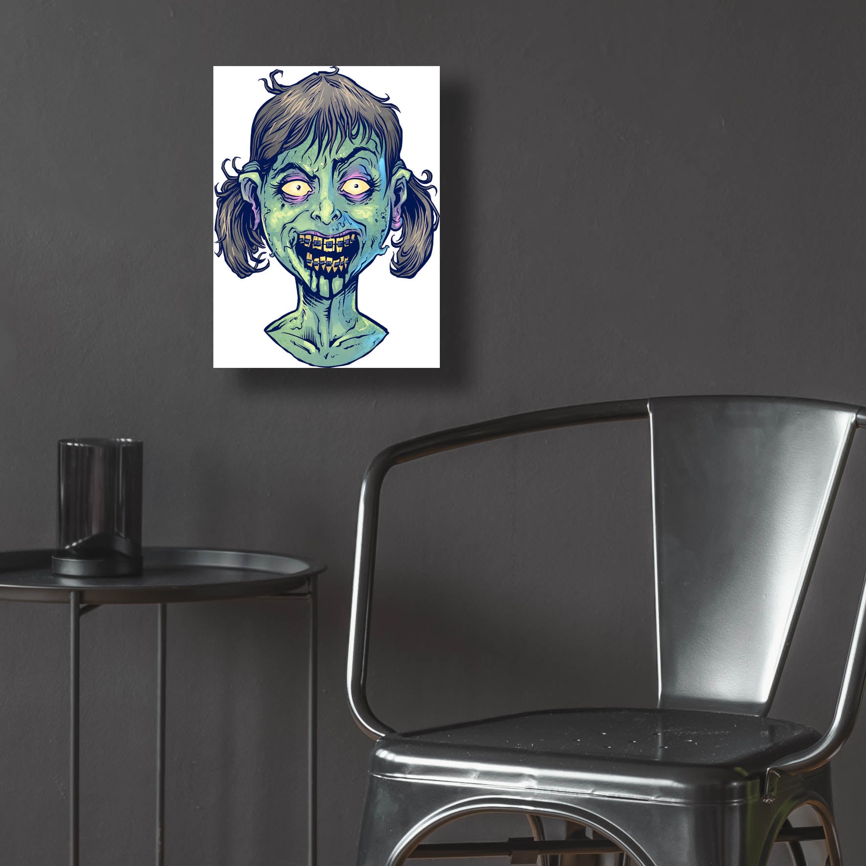 Epic Art 'Zombie Pattern Head 13' by Flyland Designs, Acrylic Glass Wall Art,12x16