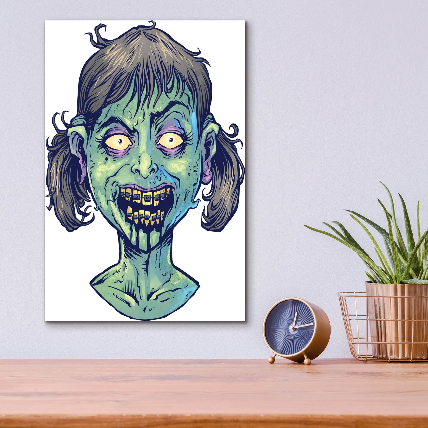 Epic Art 'Zombie Pattern Head 13' by Flyland Designs, Acrylic Glass Wall Art,12x16